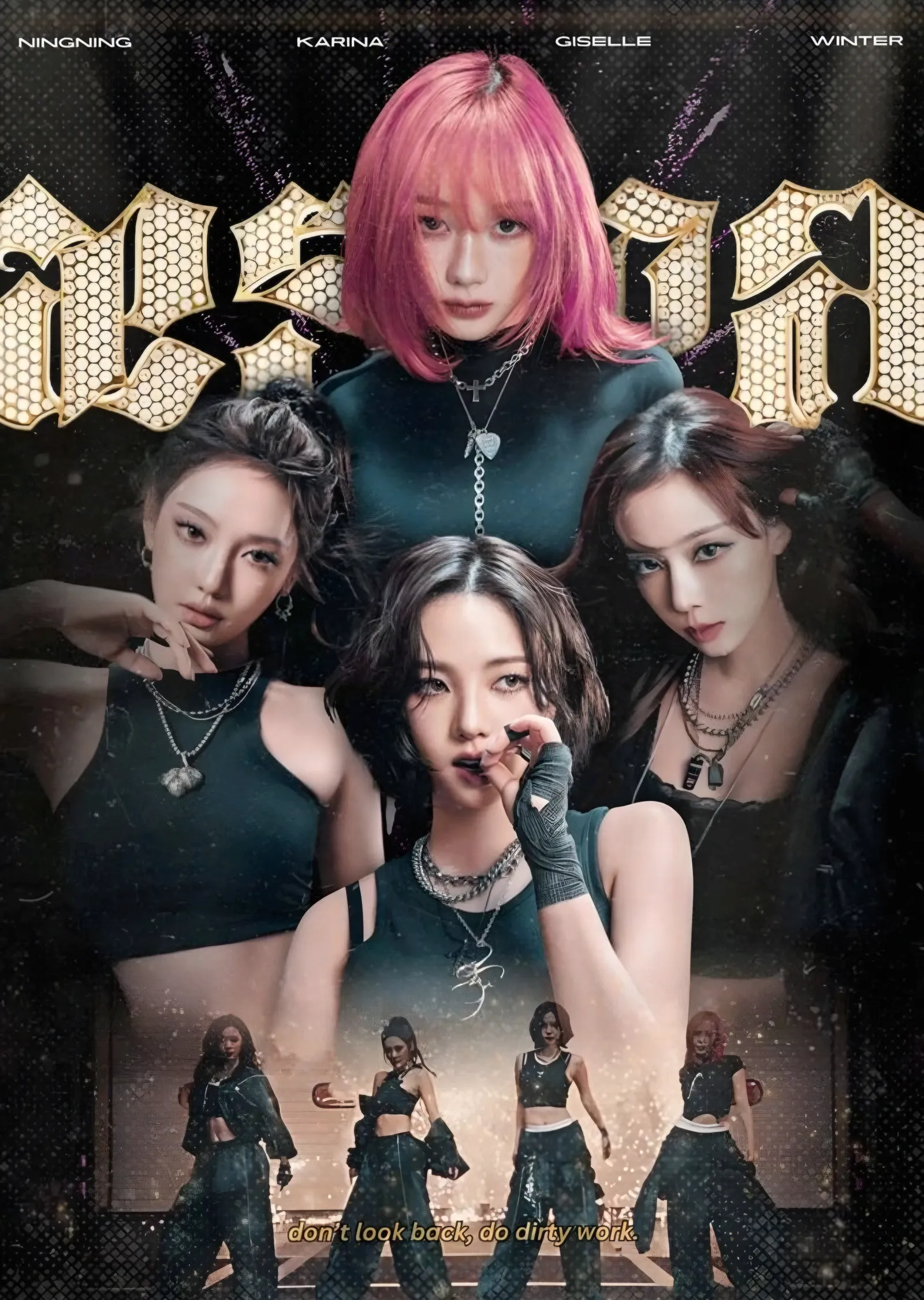 aespa - Üye Adları metal tablo