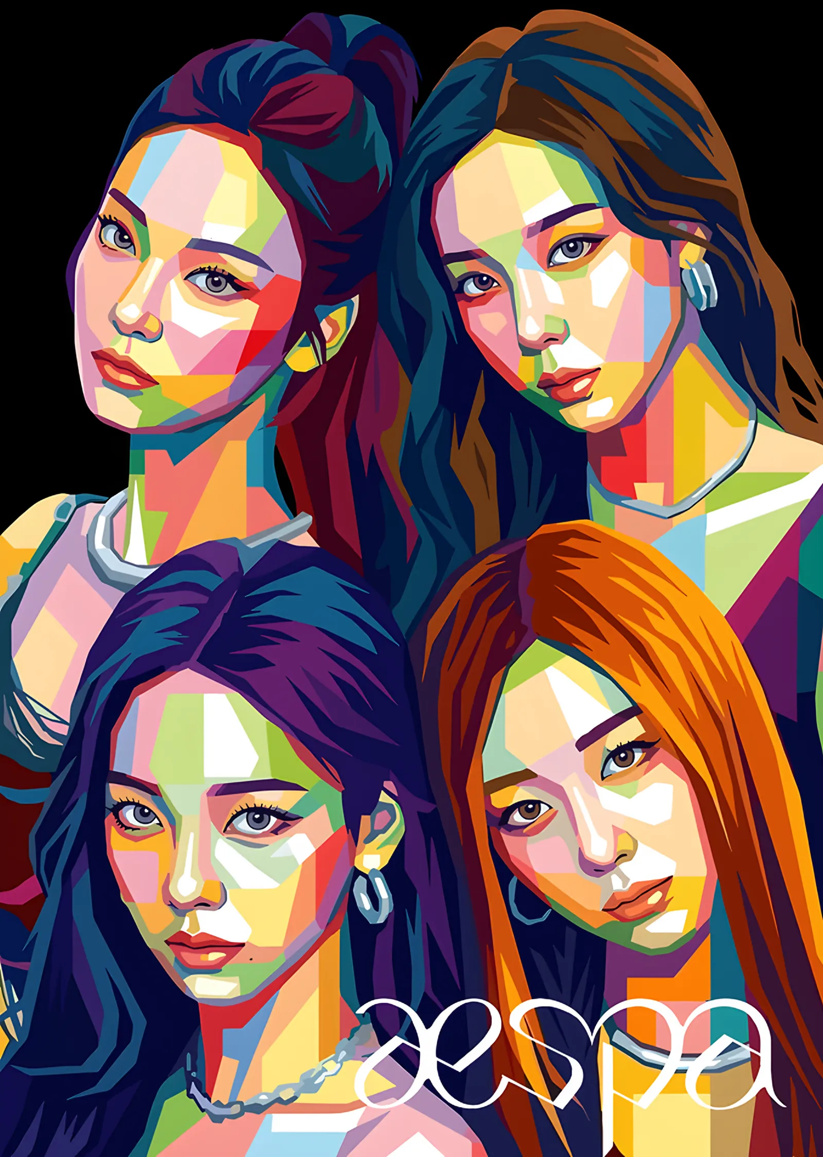 aespa - WPAP Dörtlü metal tablo