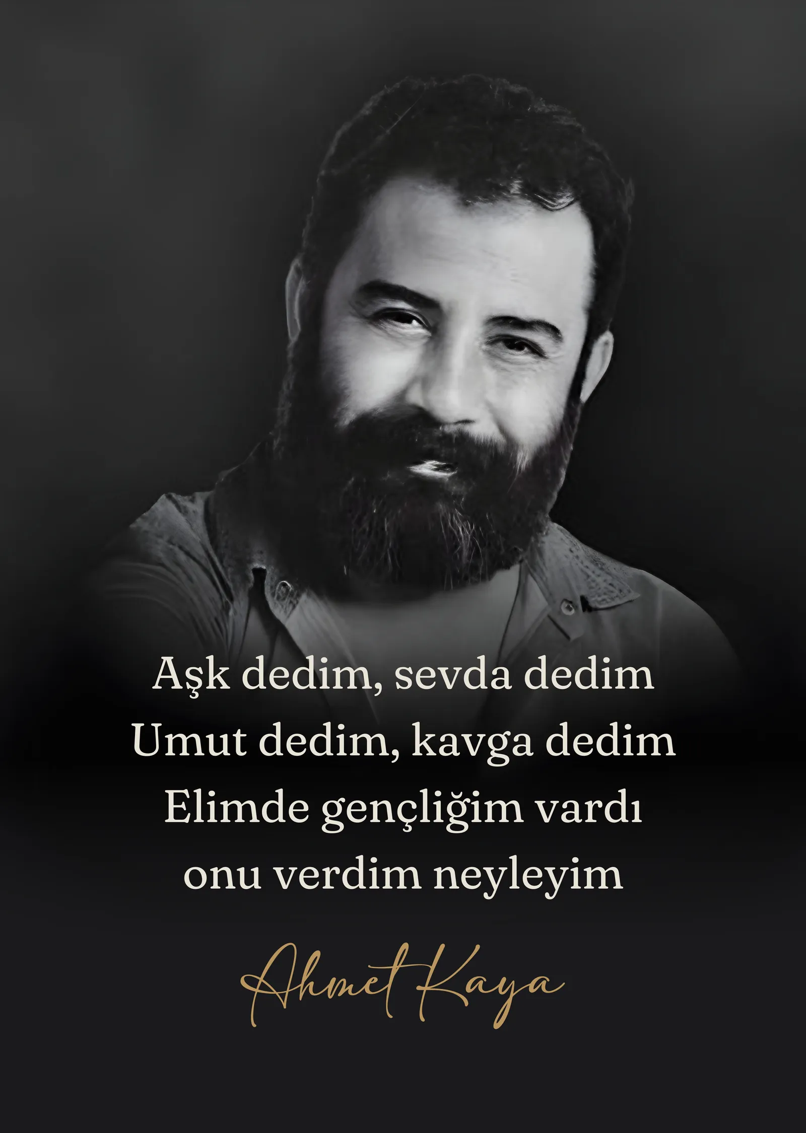 Ahmet Kaya - Aşk Dedim Sevda Dedim metal tablo