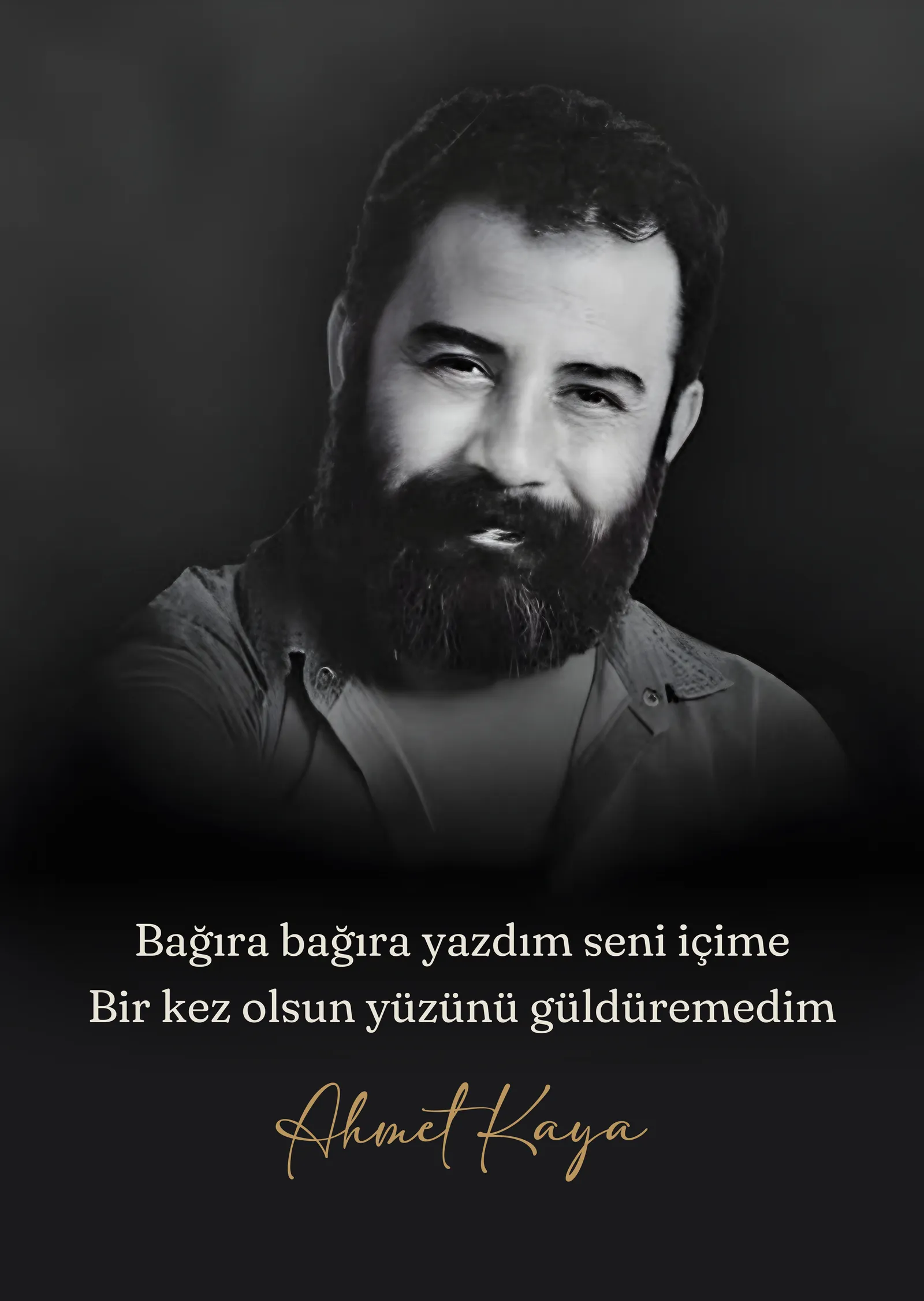 Ahmet Kaya - Bağıra Bağıra Yazdım Seni İçime metal tablo