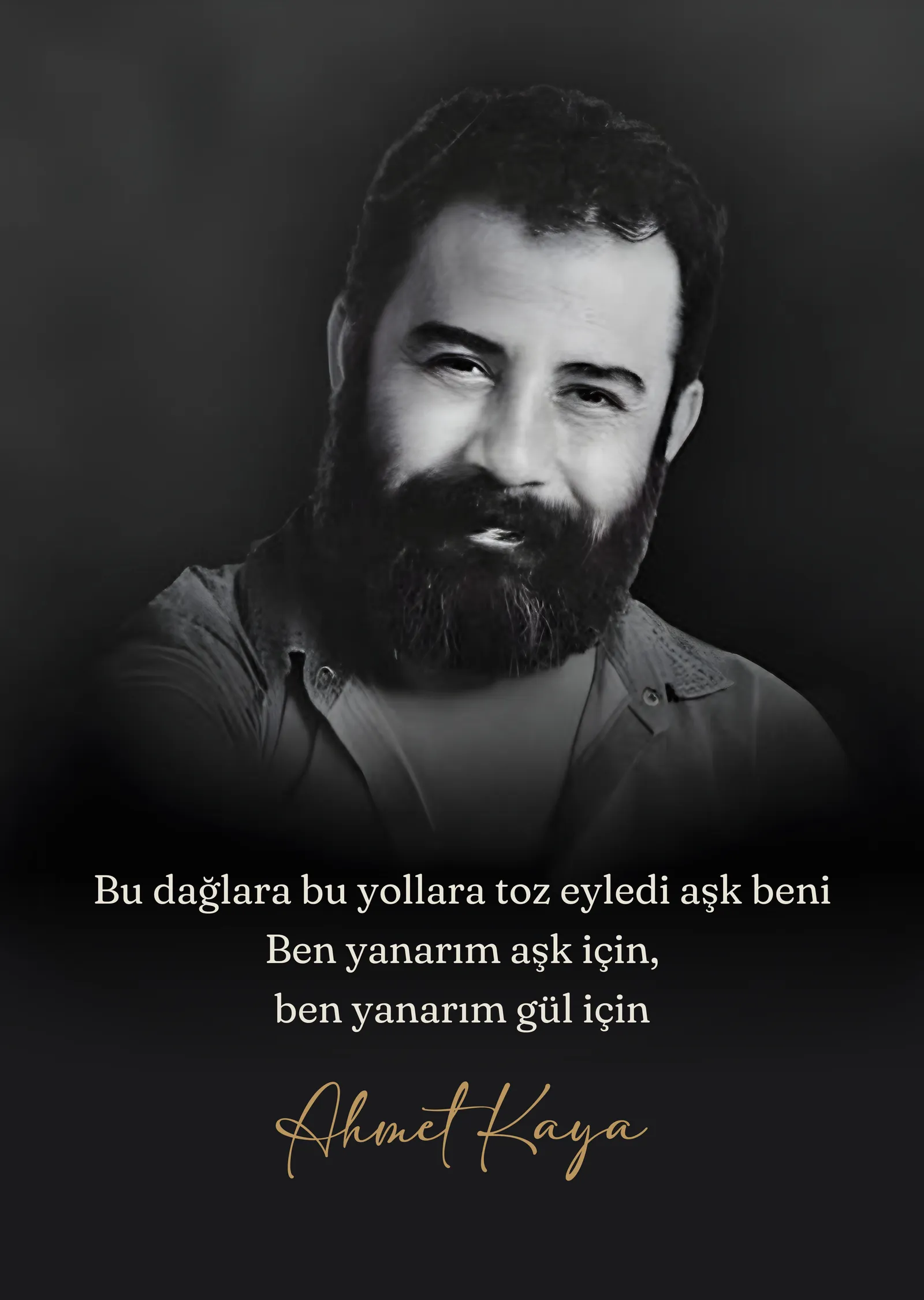 Ahmet Kaya - Ben Yanarım Aşk İçin metal tablo