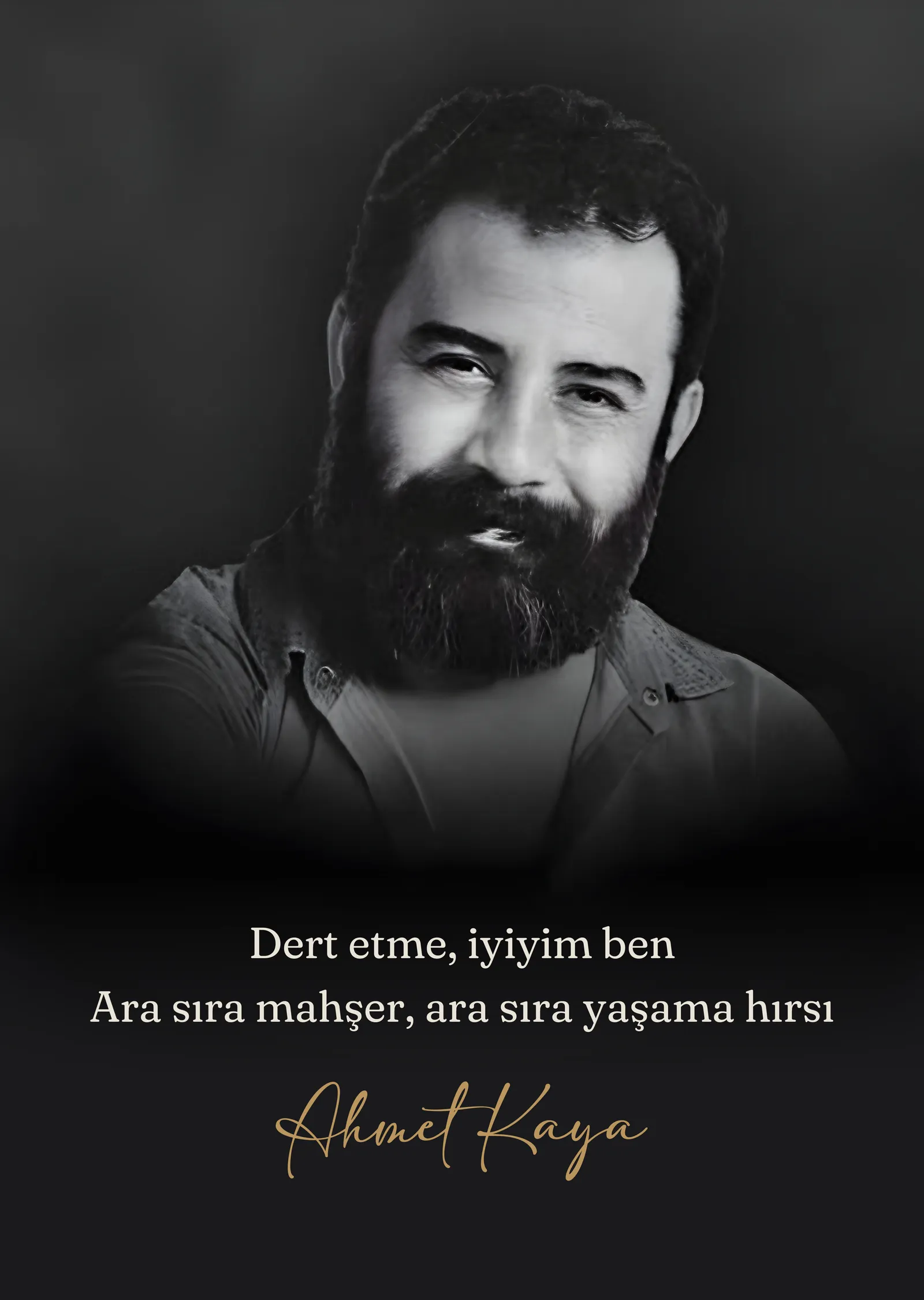 Ahmet Kaya - Dert Etme İyiyim Ben metal tablo