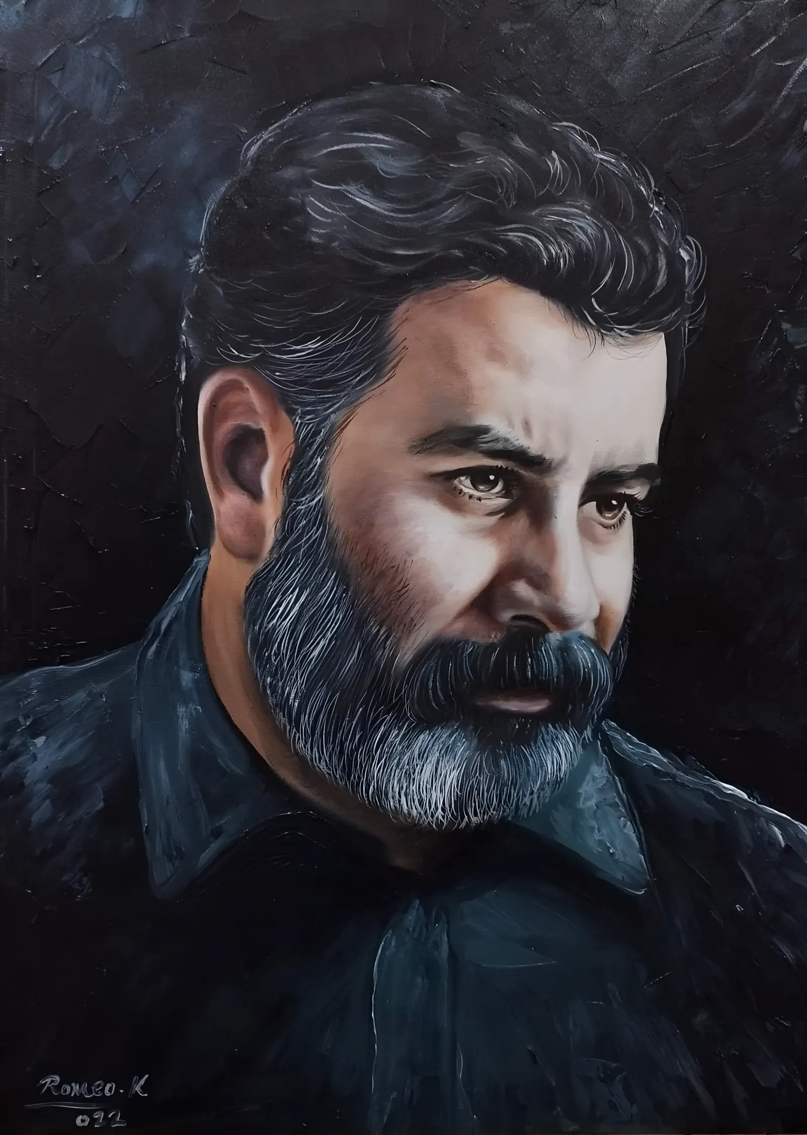Ahmet Kaya - Lacivert Tonlar metal tablo
