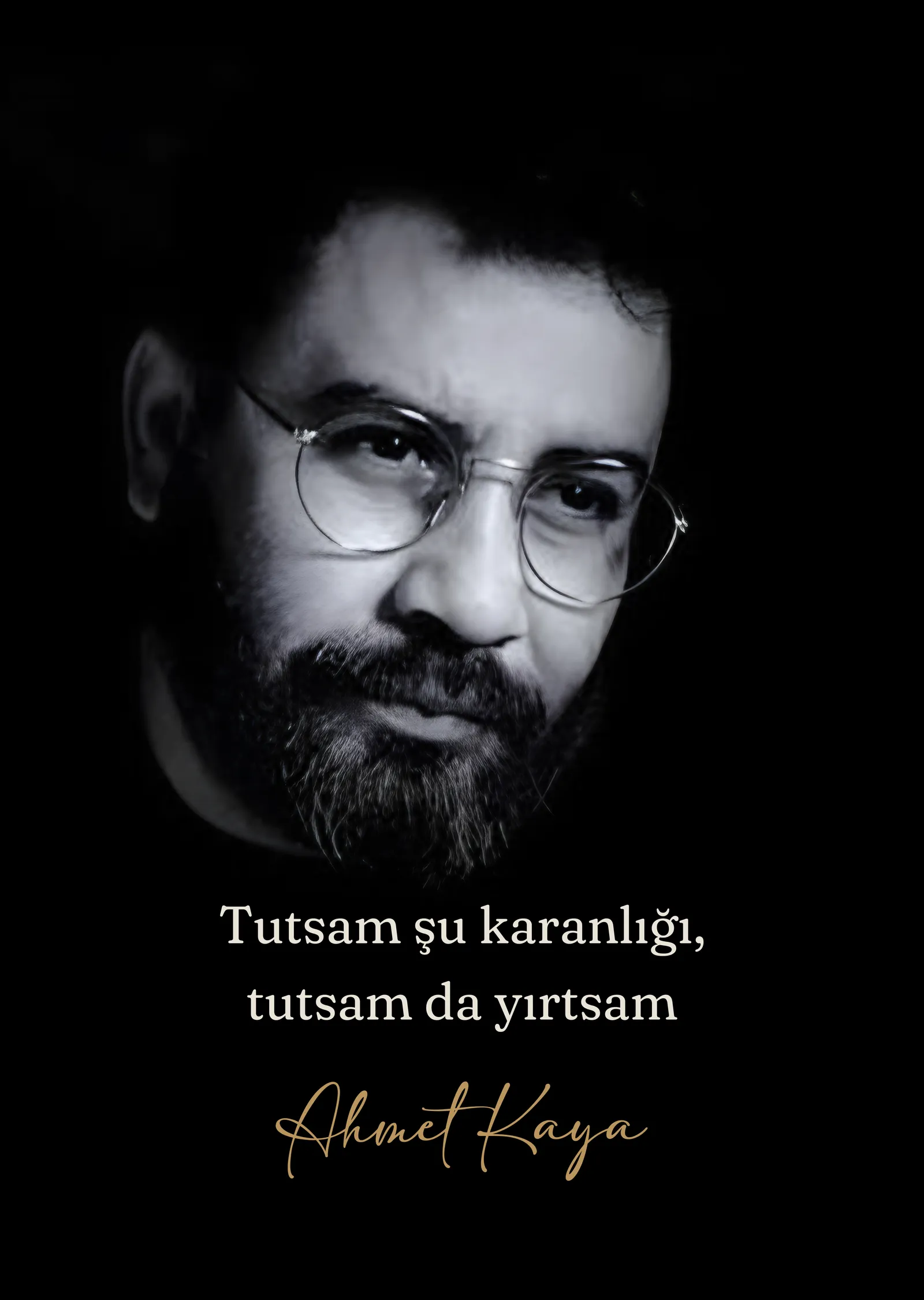Ahmet Kaya - Tutsam Şu Karanlığı Tutsam Da Yırtsam metal tablo