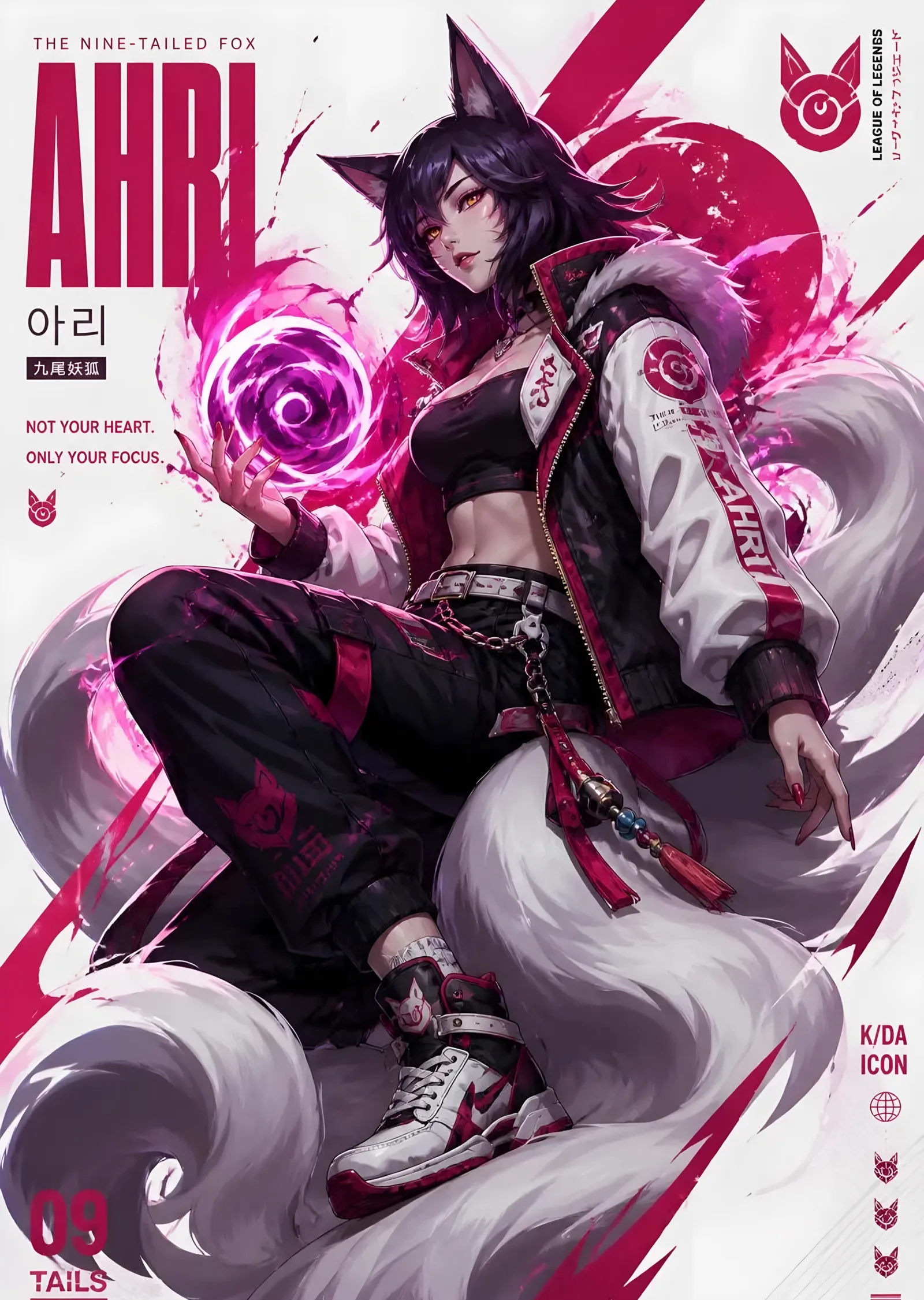 Ahri - League of Legends metal tablo