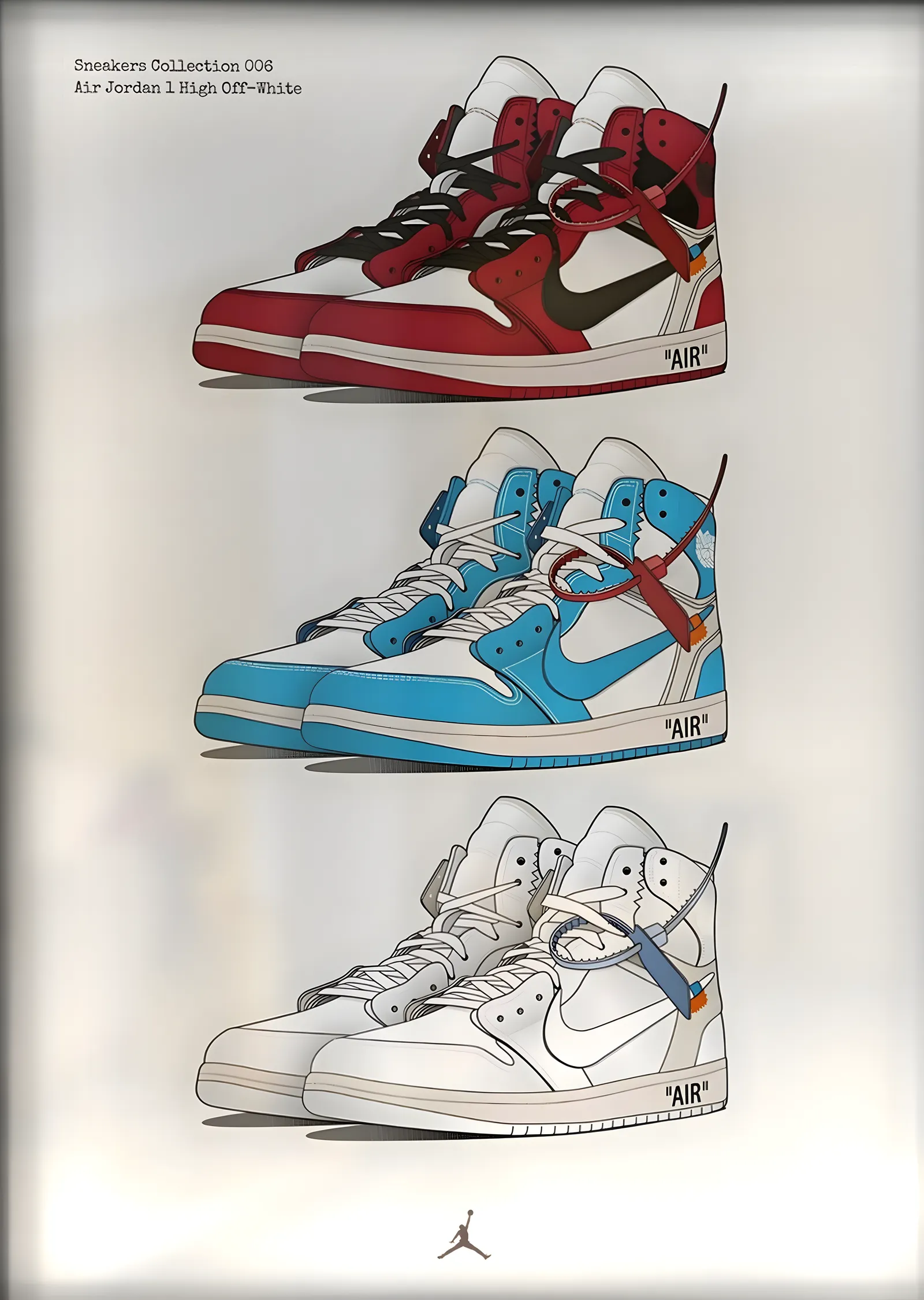 Air Jordan 1 High: Off-White Üçlü metal tablo