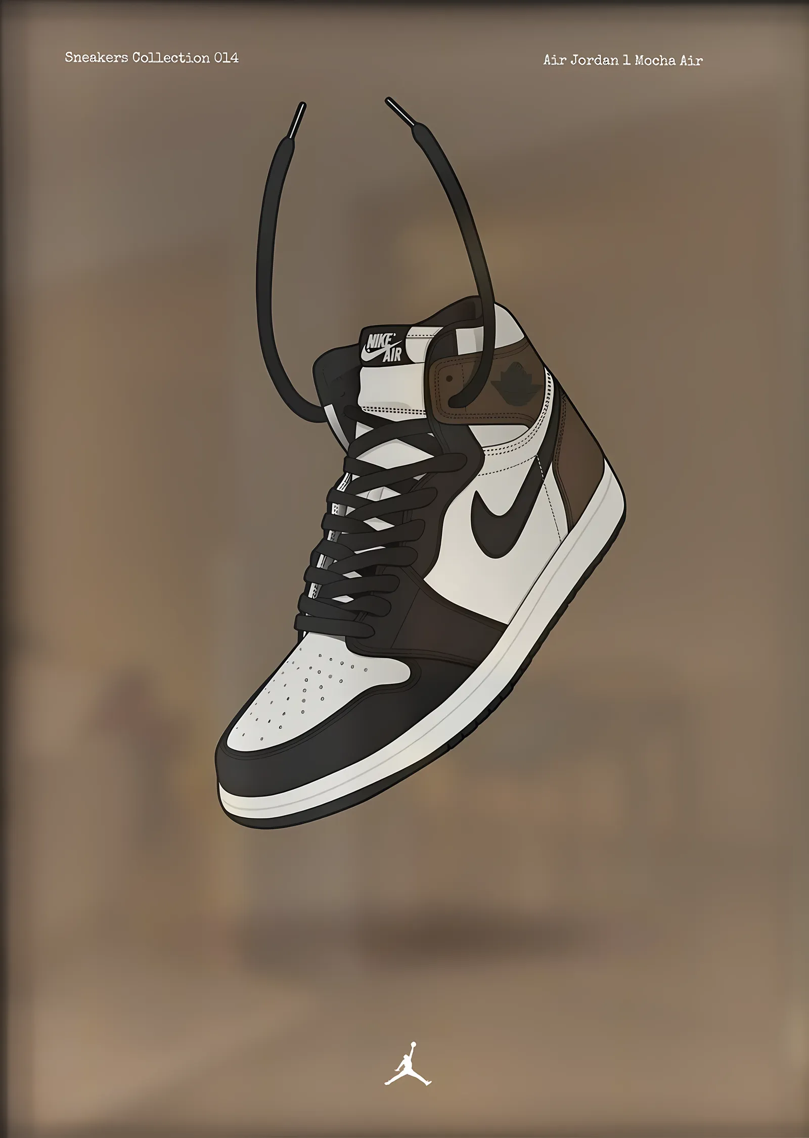 Air Jordan 1: Mocha metal tablo