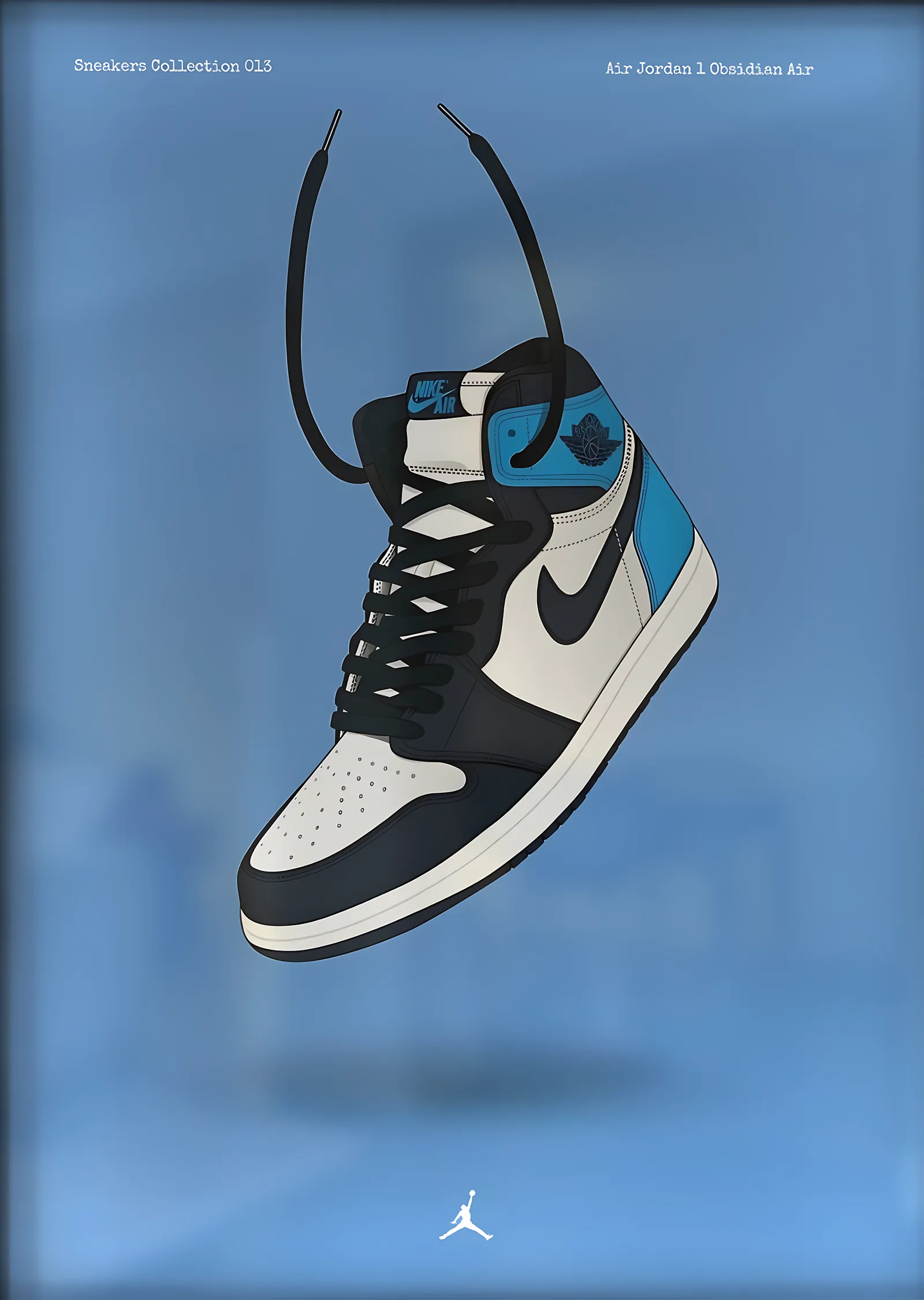 Air Jordan 1: Obsidian metal tablo