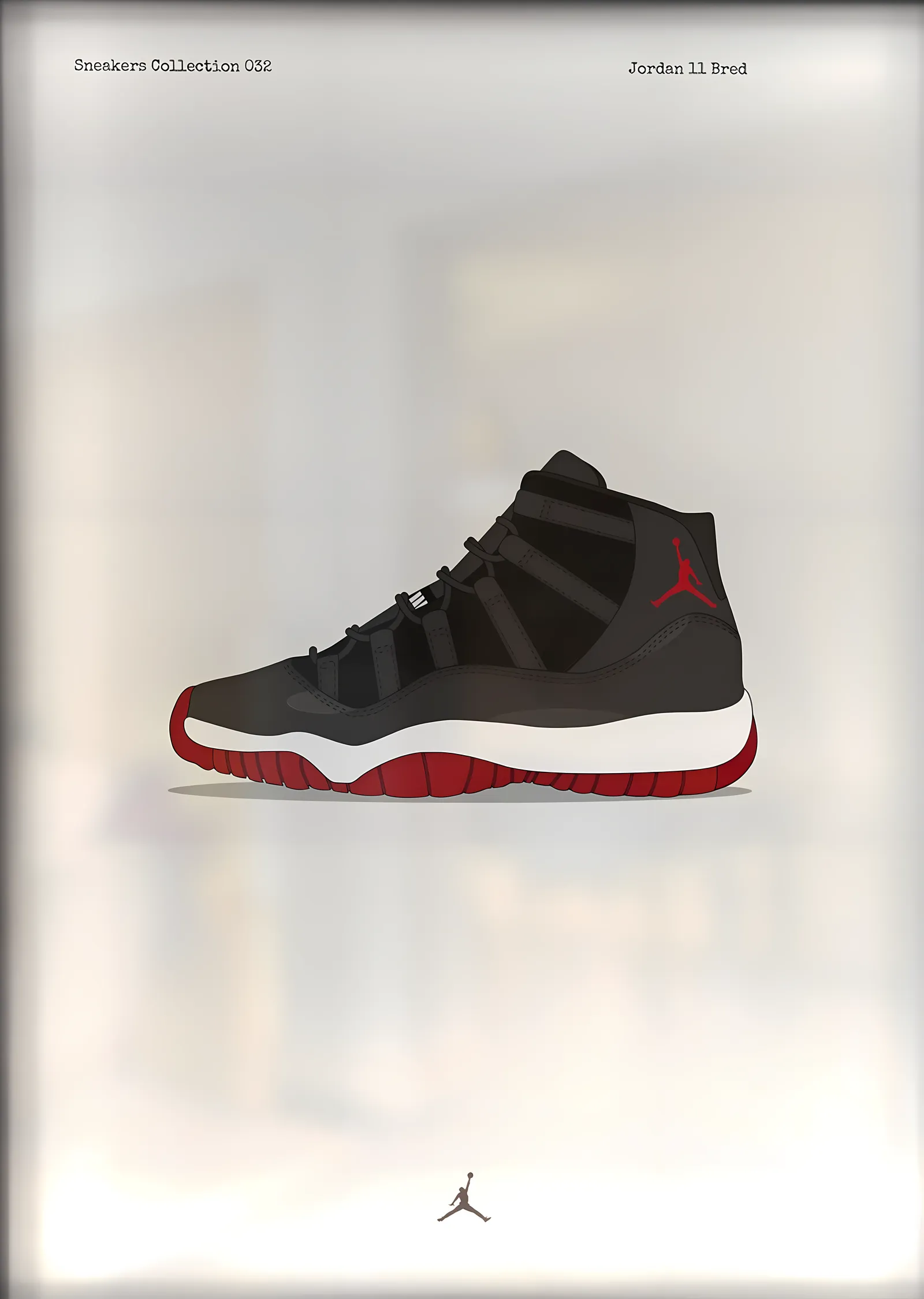 Air Jordan 11: Bred metal tablo