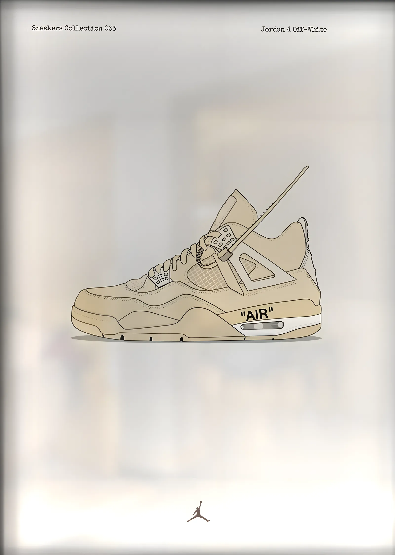 Air Jordan 4: Off-White metal tablo