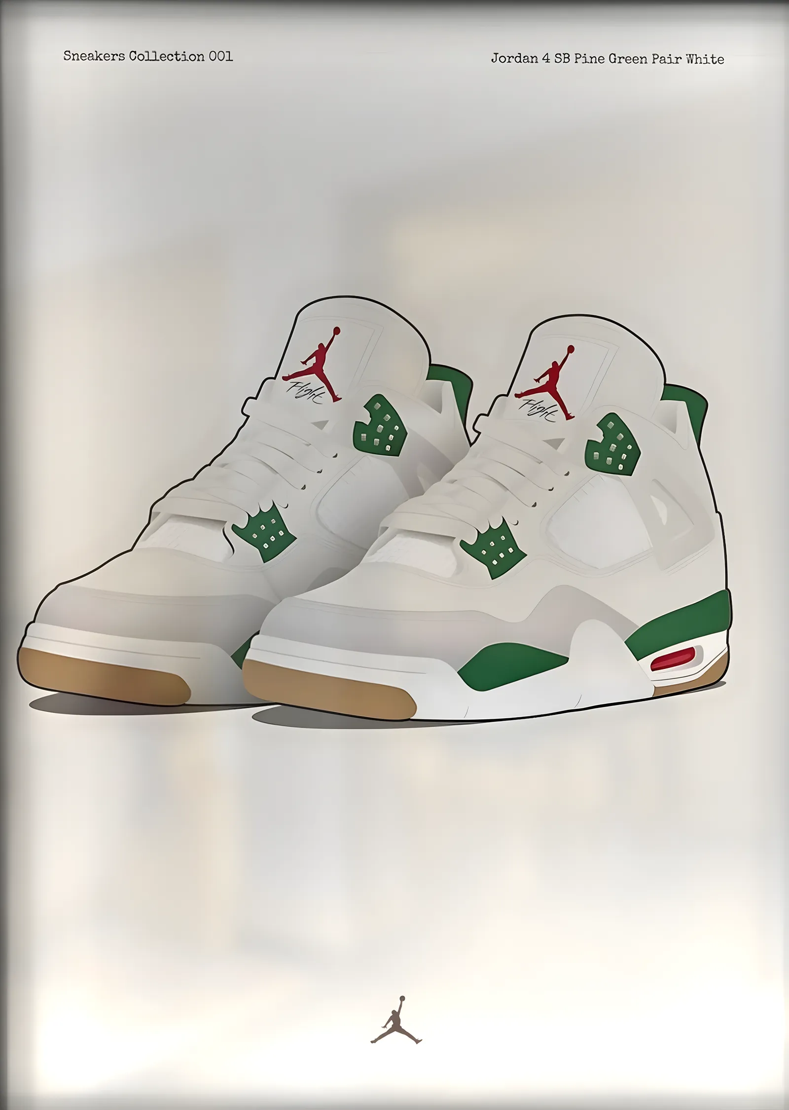 Air Jordan 4 SB: Pine Green metal tablo