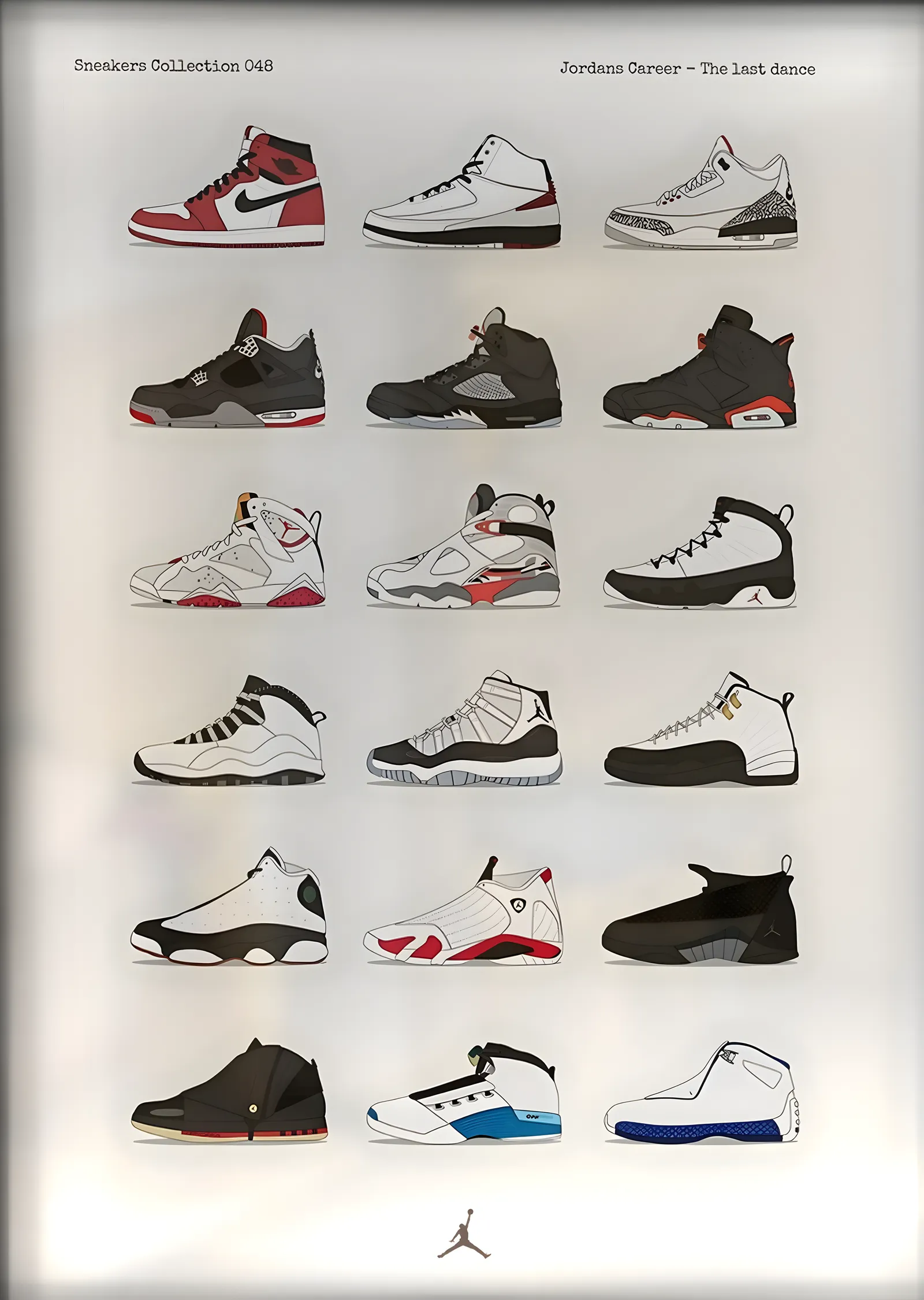 Air Jordan Serisi: Kronoloji metal tablo