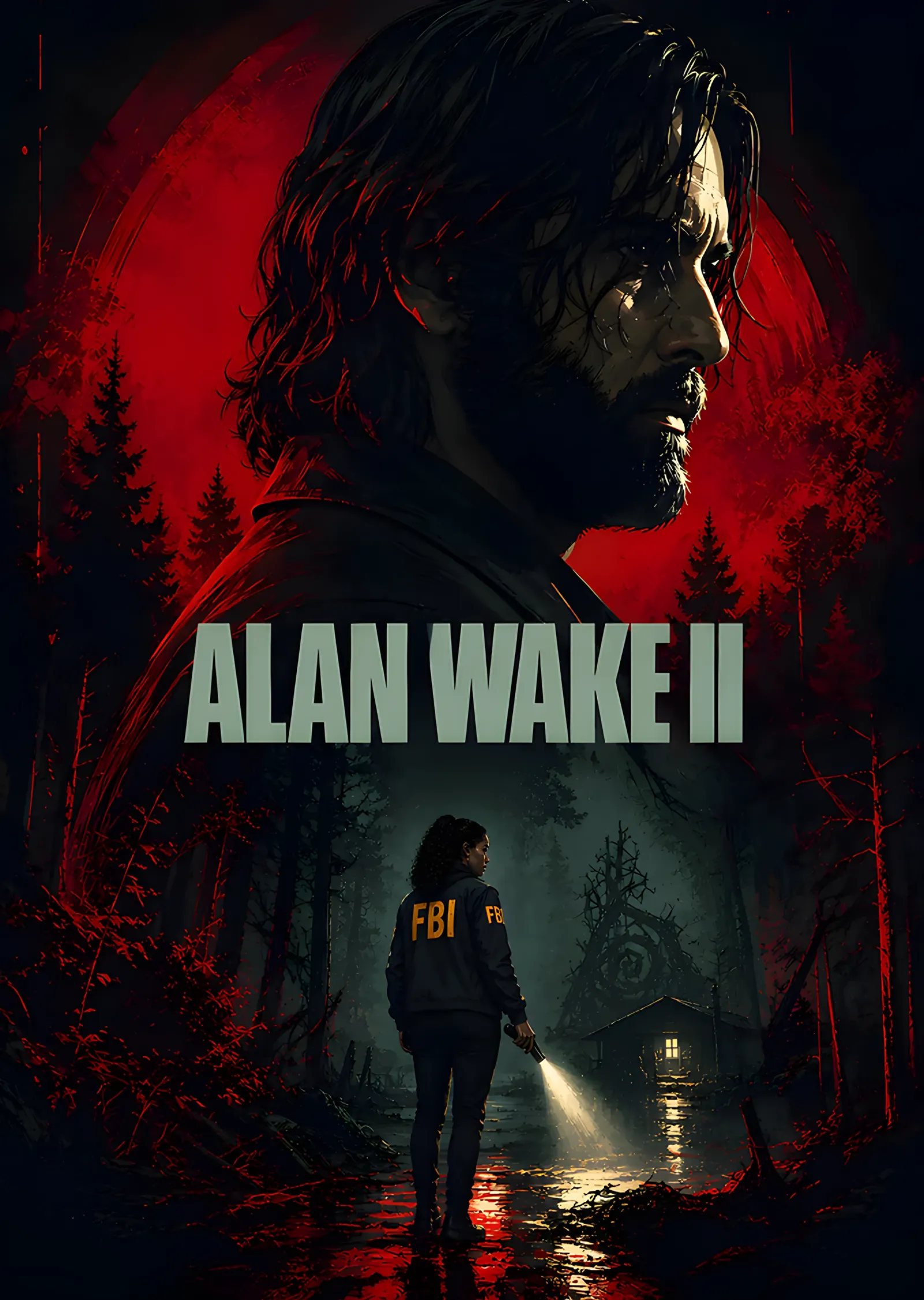 Alan Wake II: Kızıl Ormanda FBI Ajanı metal tablo