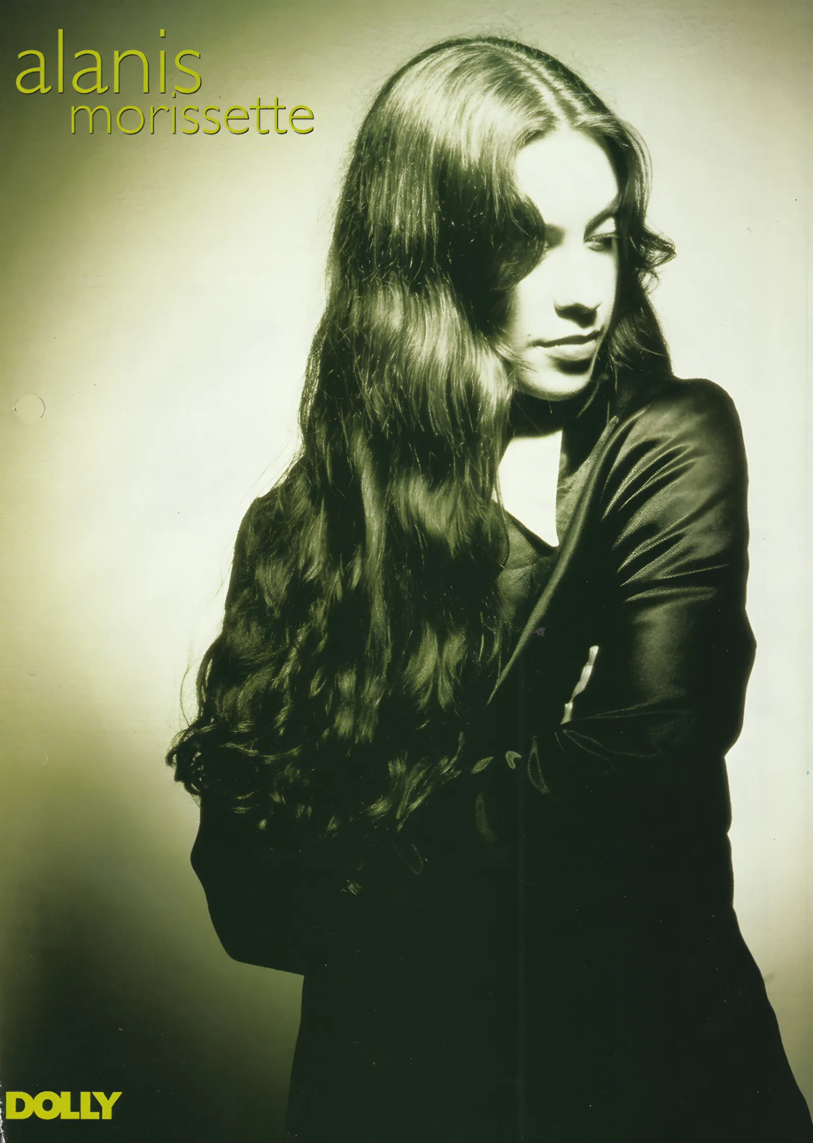 Alanis Morissette - Yeşil Tonlu Portre metal tablo