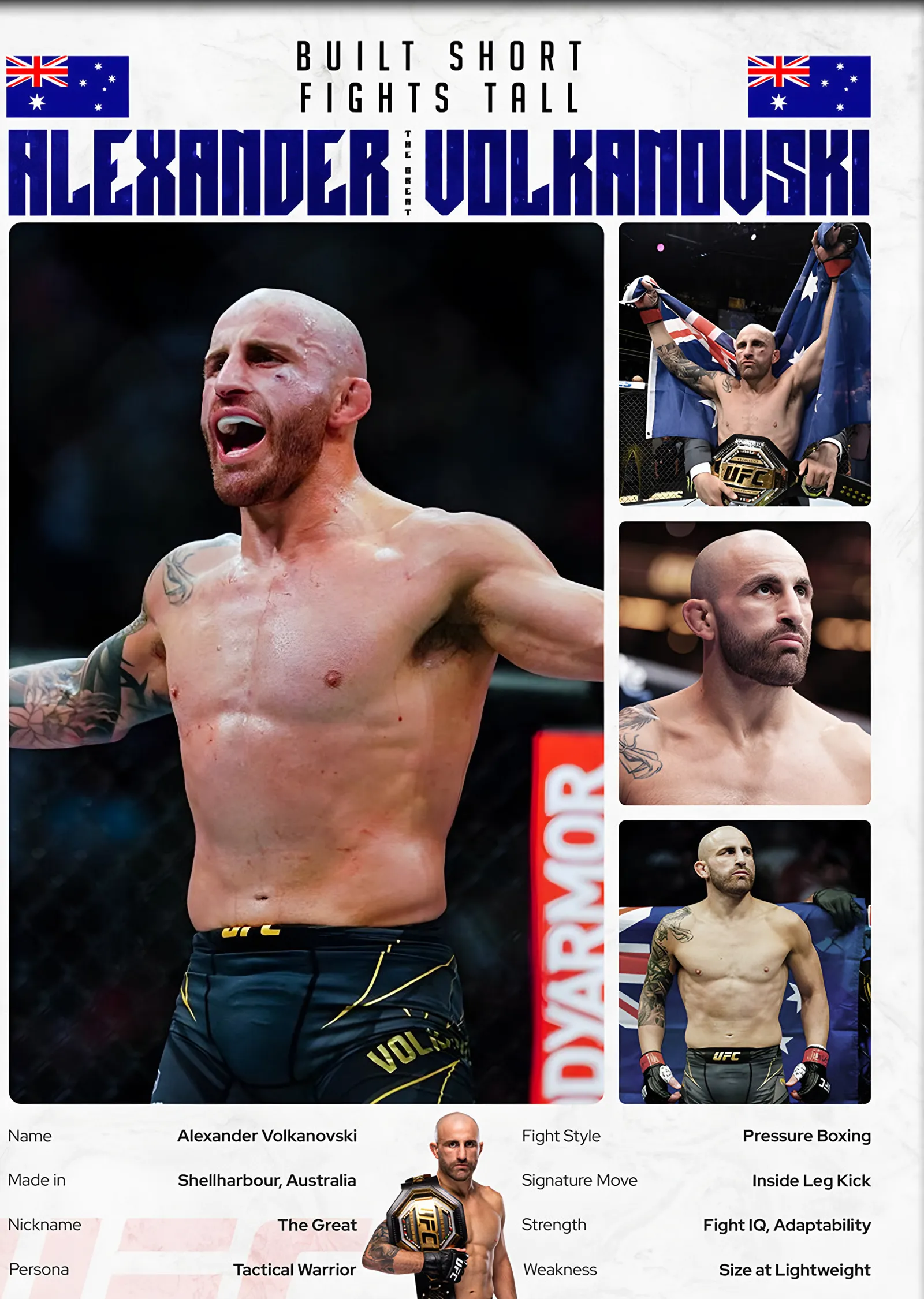 Alexander Volkanovski The Great metal tablo