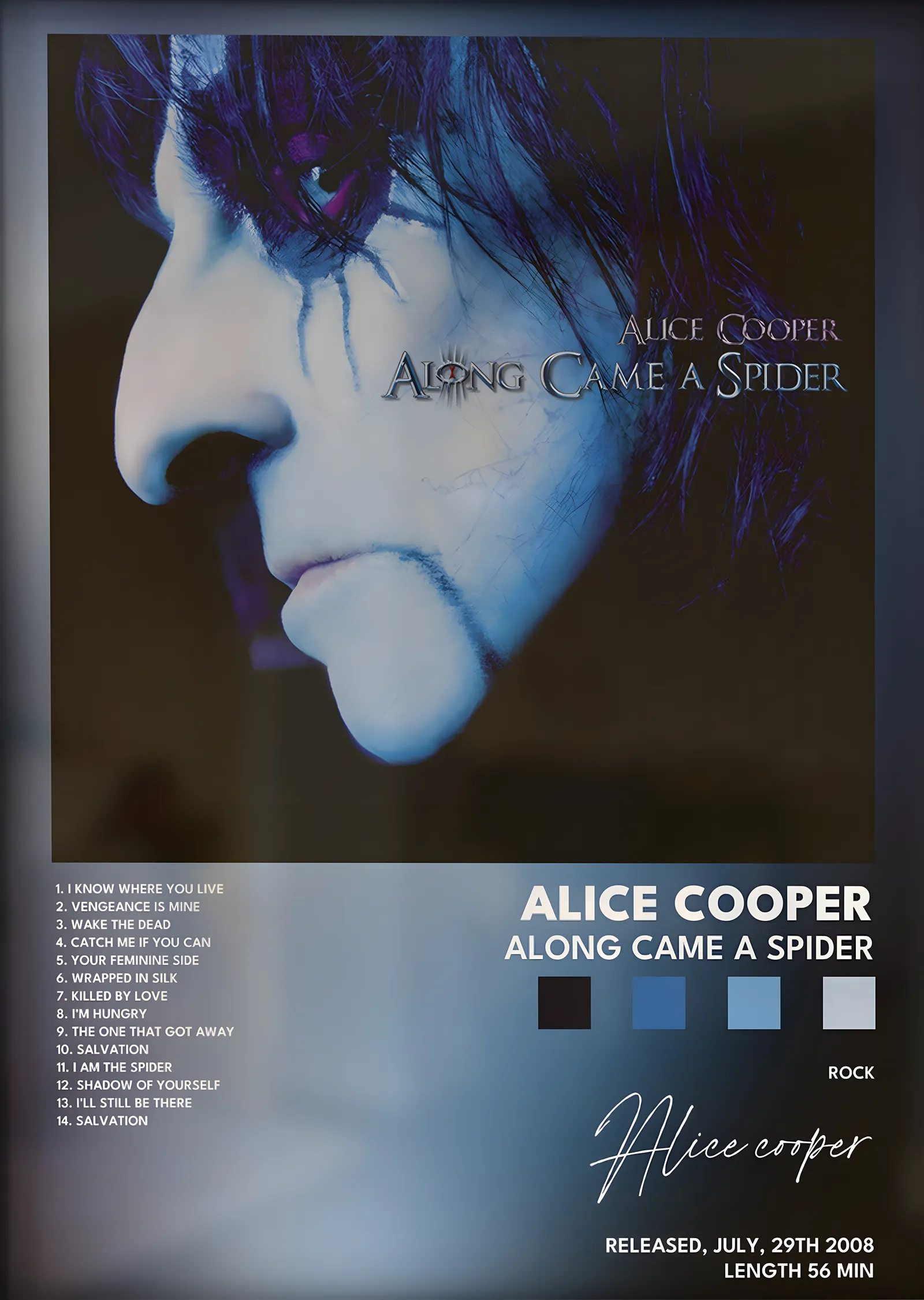 Alice Cooper: Along Came a Spider metal tablo