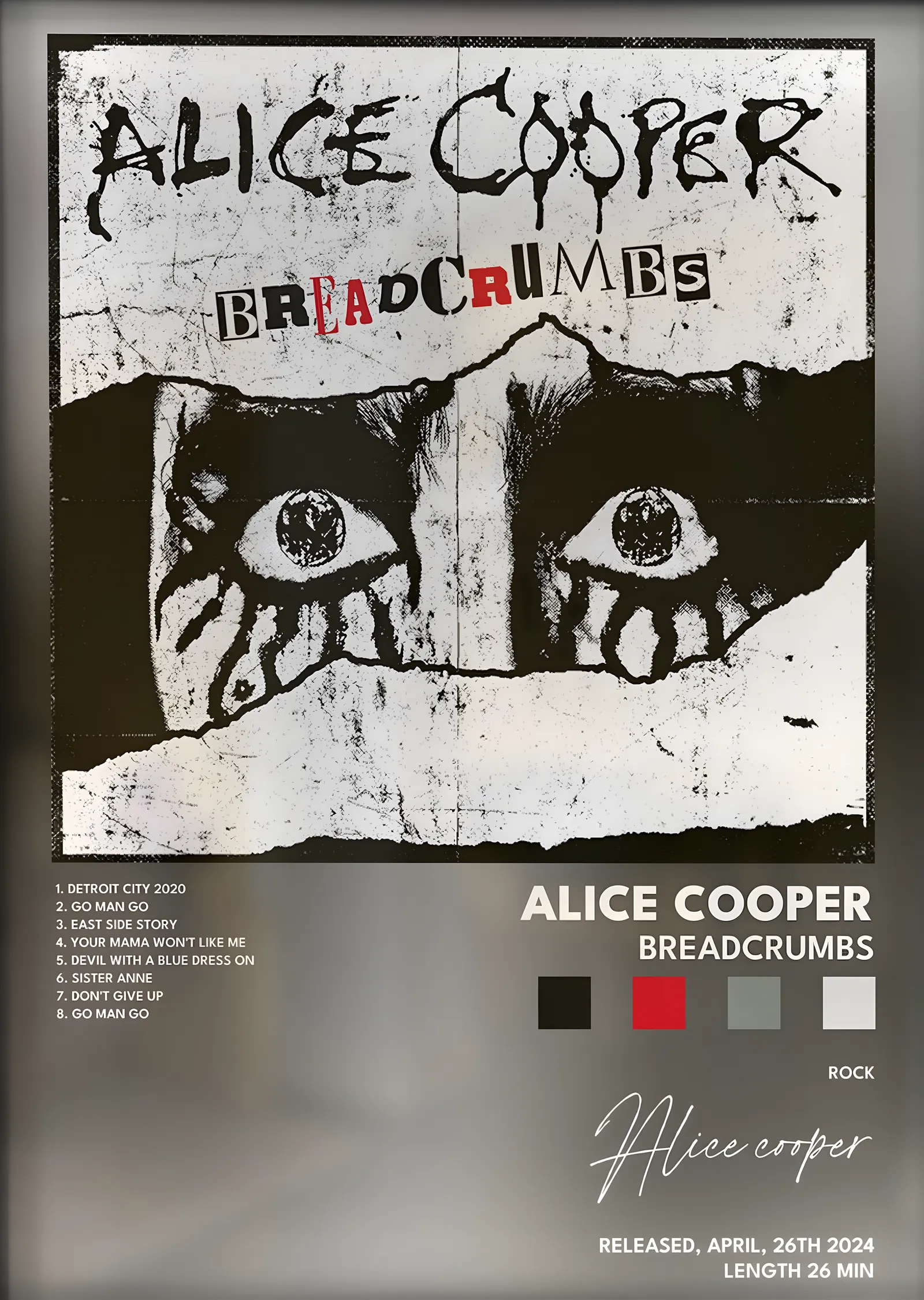 Alice Cooper: Breadcrumbs metal tablo