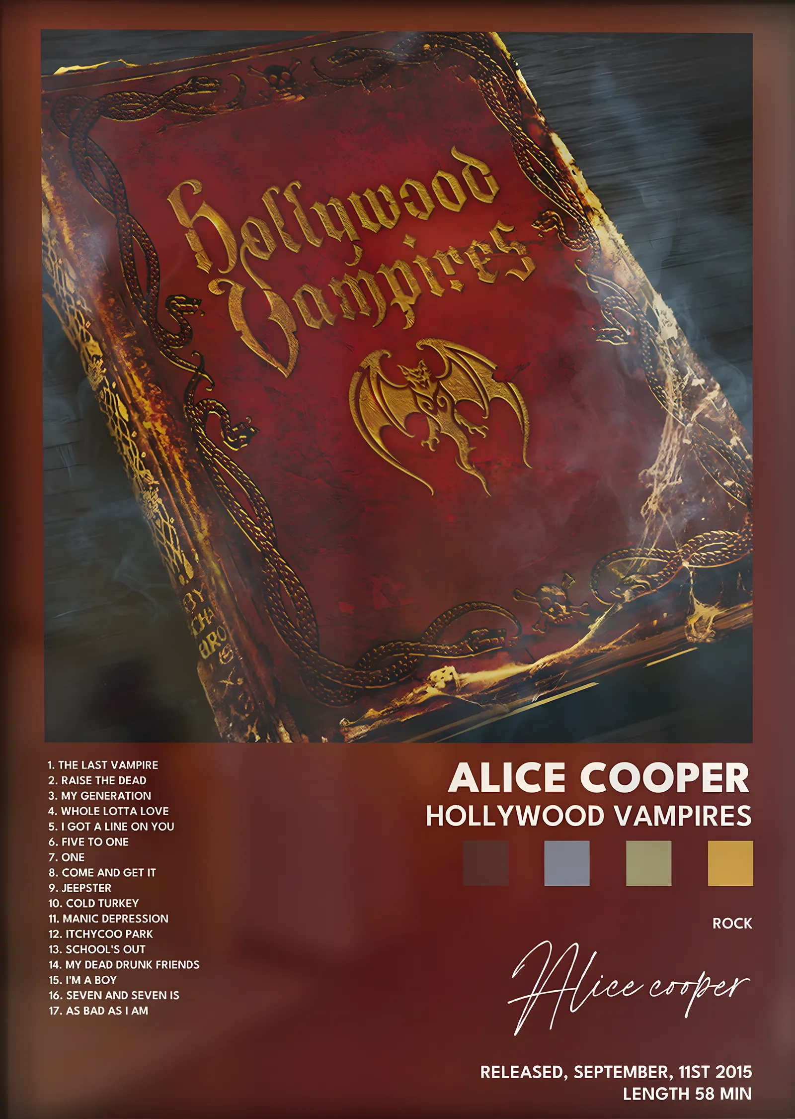 Alice Cooper: Hollywood Vampires metal tablo