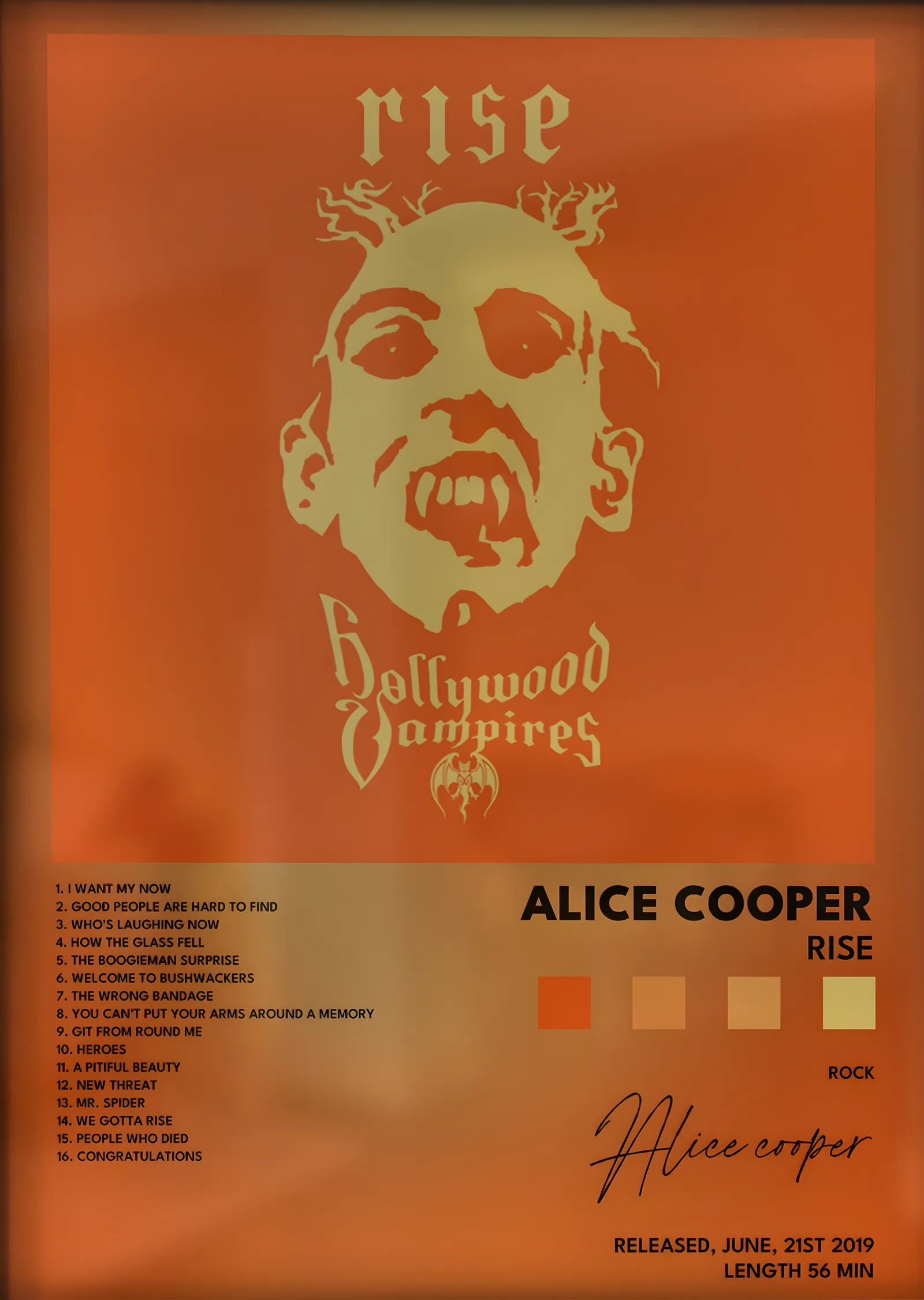 Alice Cooper: Rise metal tablo