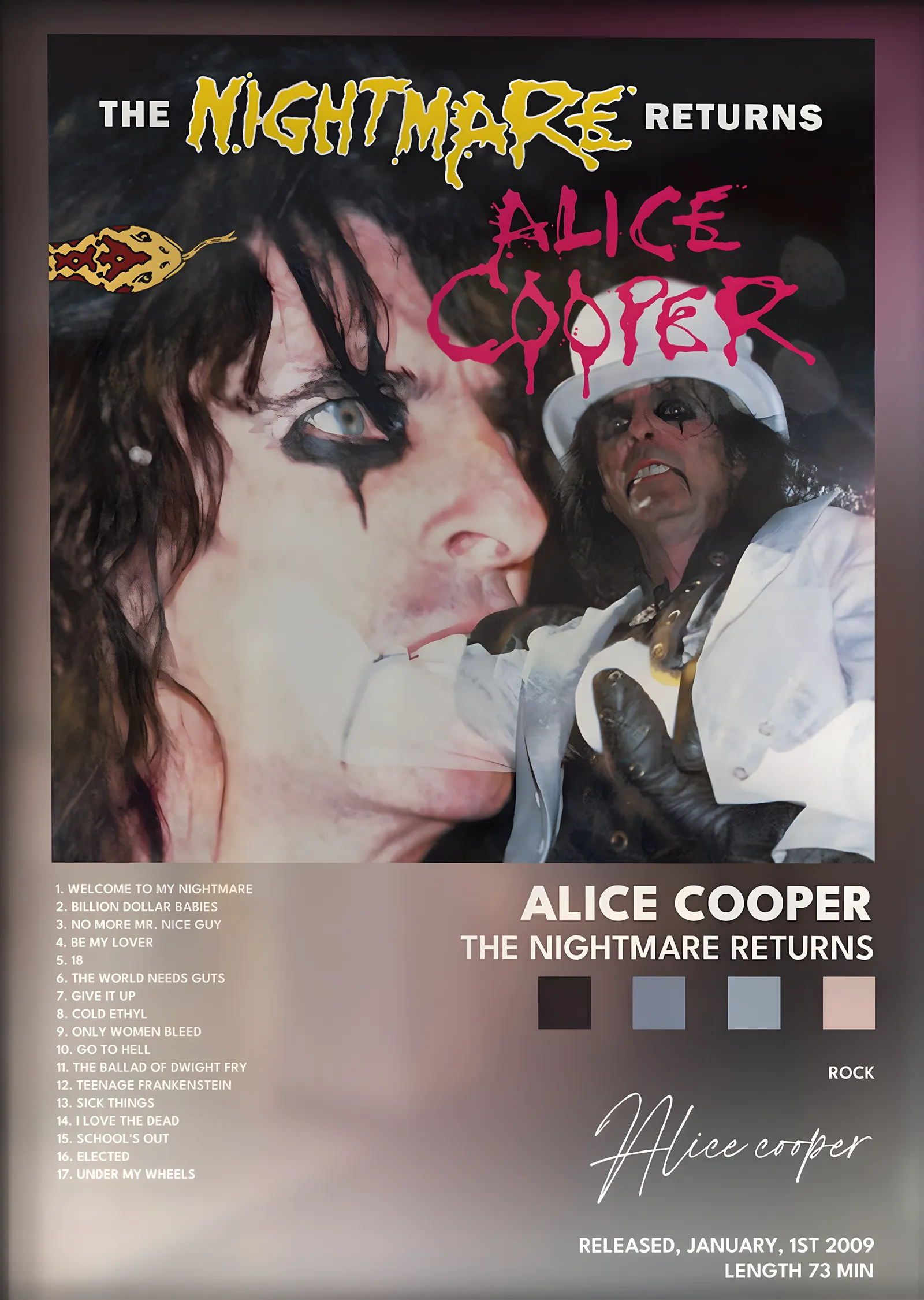 Alice Cooper: The Nightmare Returns metal tablo