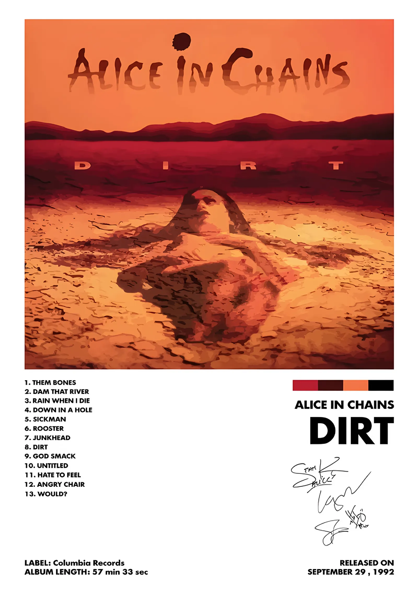 Alice in Chains: Dirt Albüm Kapağı metal tablo