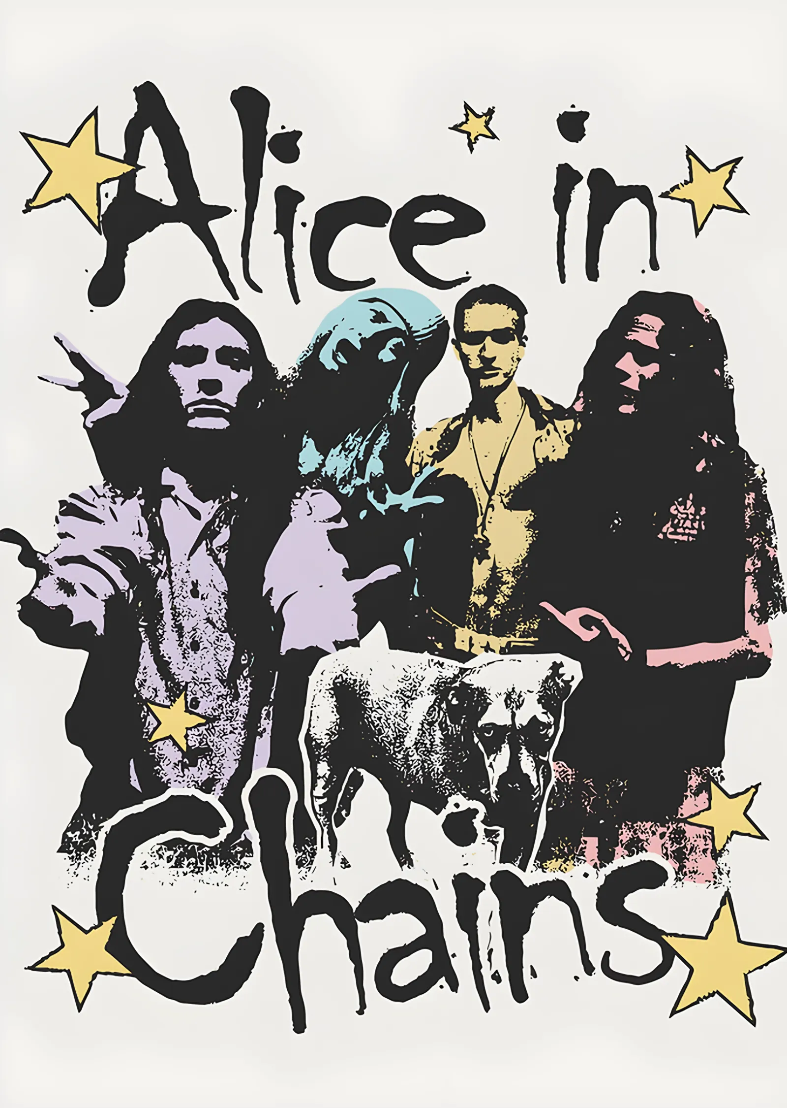 Alice in Chains: Yıldızlı Grup Grafiği metal tablo