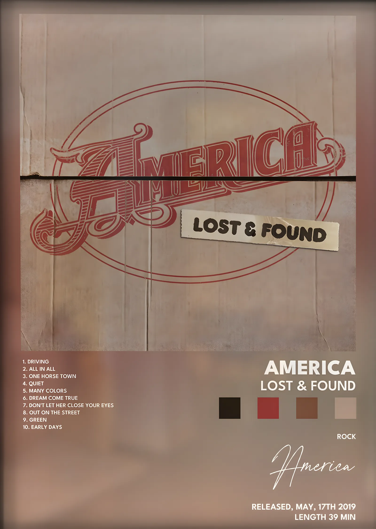 America: Lost & Found metal tablo