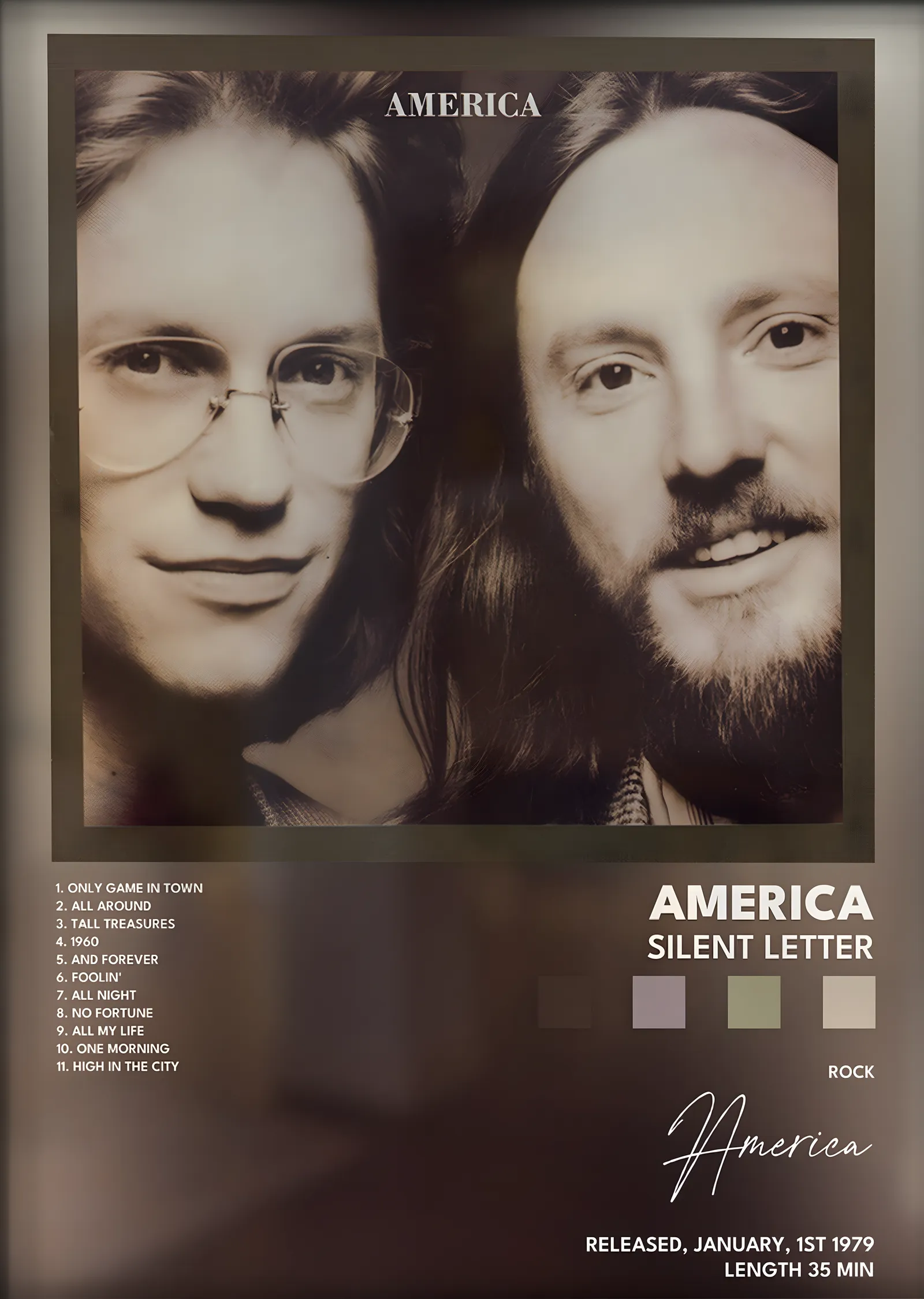 America: Silent Letter metal tablo