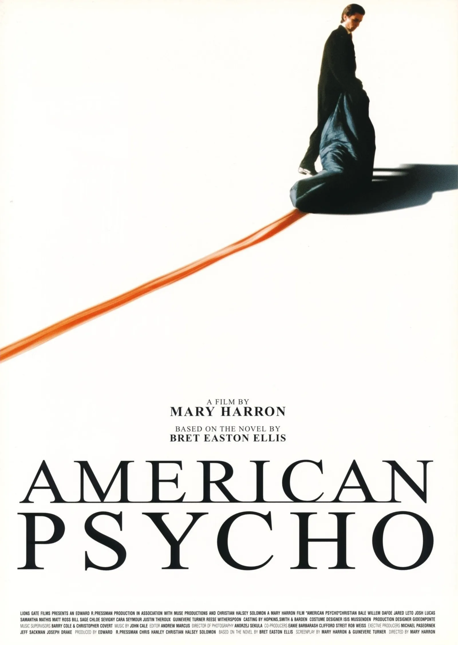 American Psycho - Beyaz Zemin metal tablo