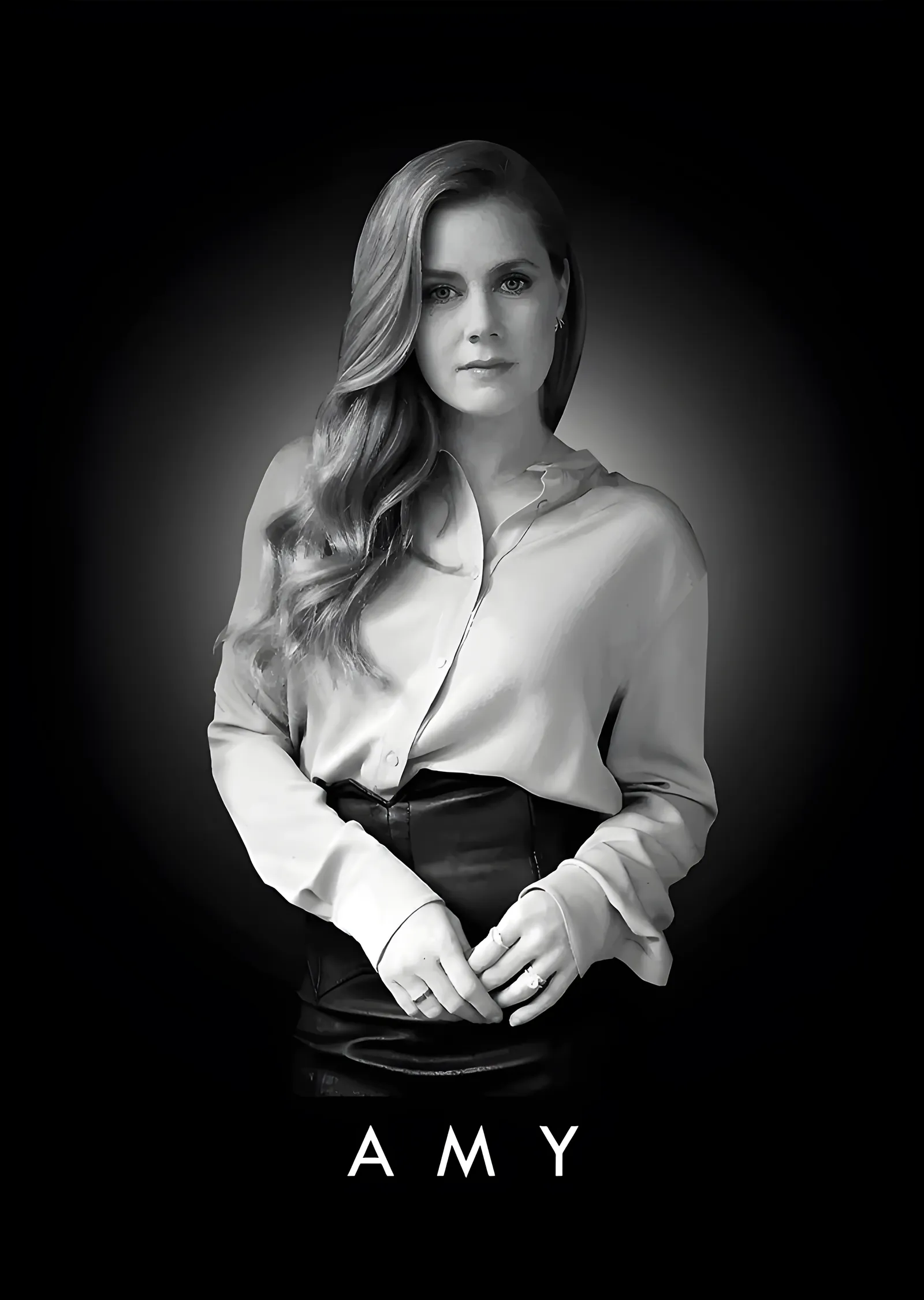 Amy Adams - Siyah Beyaz Portre metal tablo
