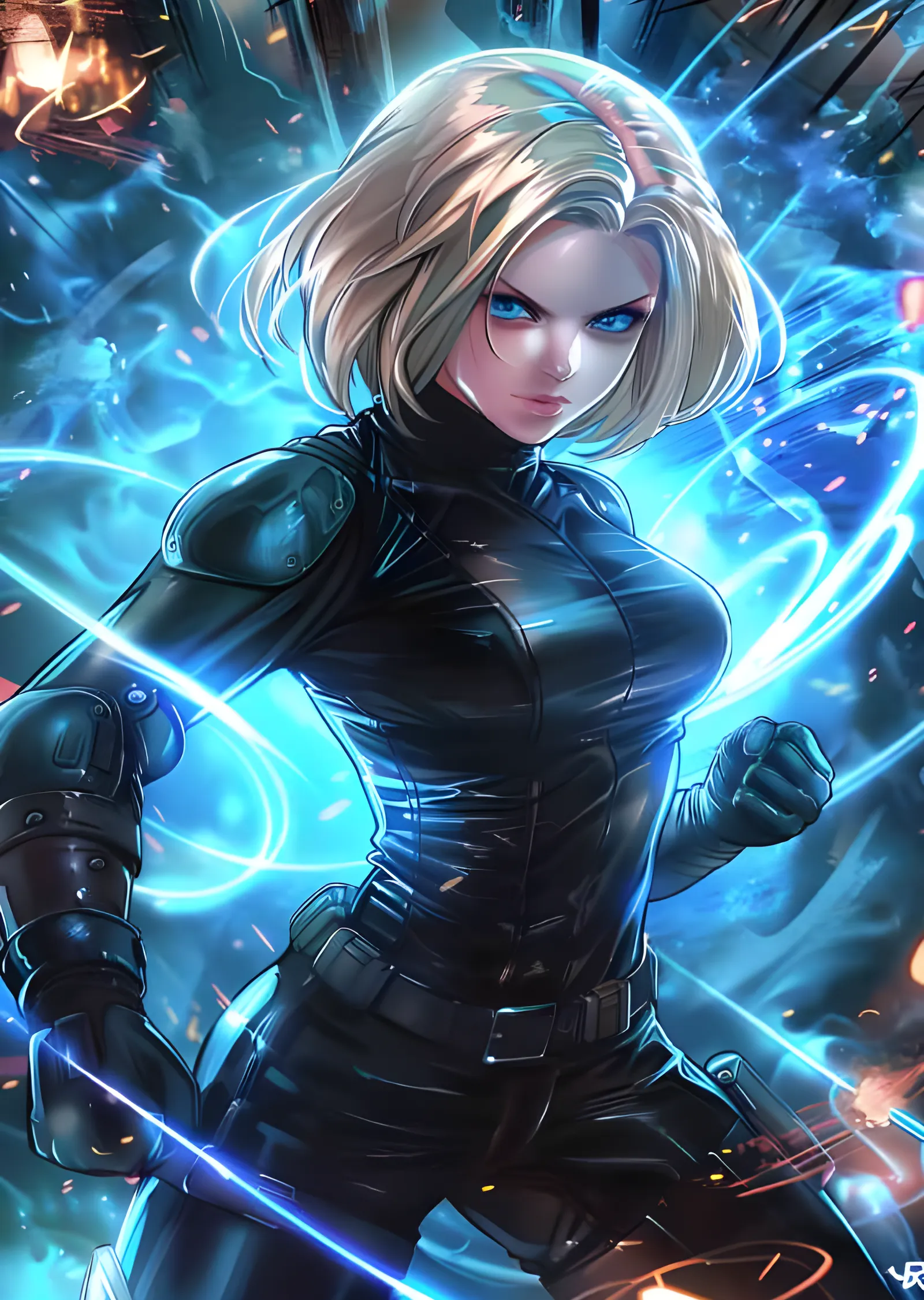 Android 18 - Enerji Halkası metal tablo