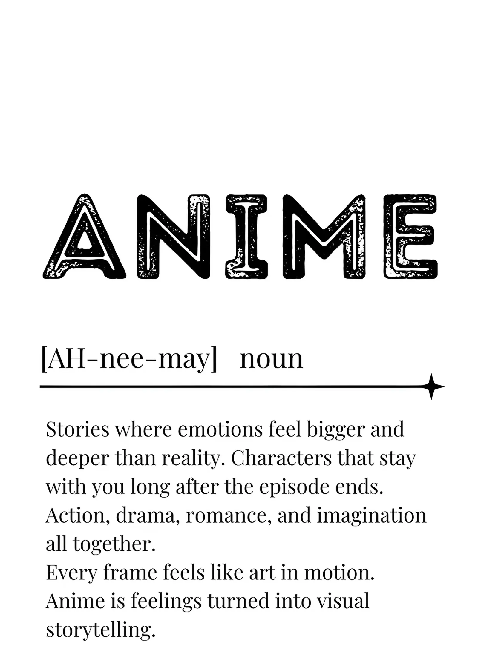 Anime: Sözlük Tanımı Afişi metal tablo