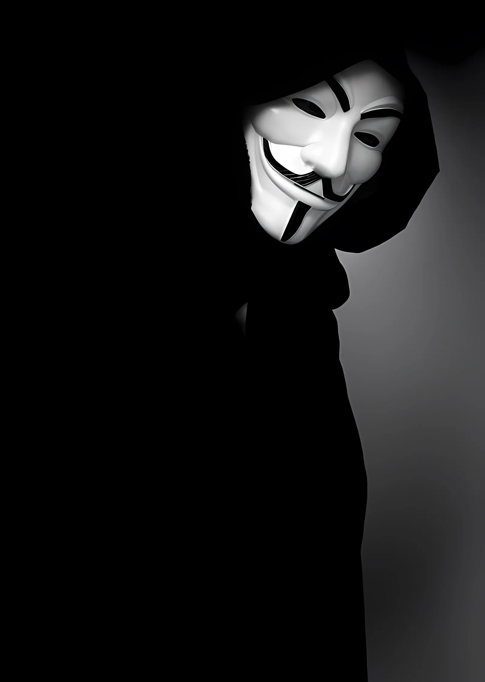 Anonymous Maskesi: Karanlıkta Silüet metal tablo