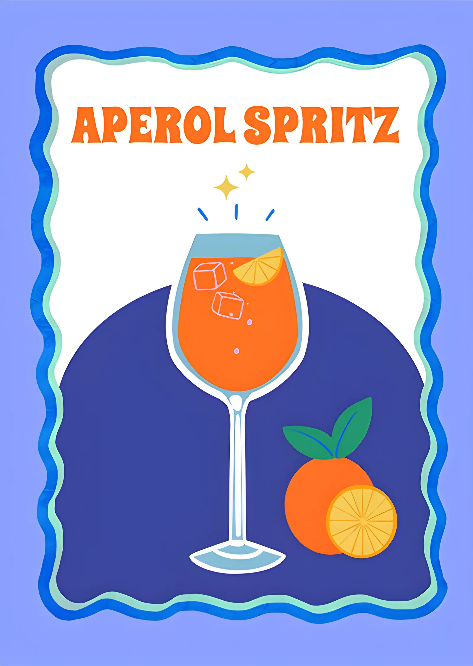 Aperol Spritz - Retro Kokteyl metal tablo