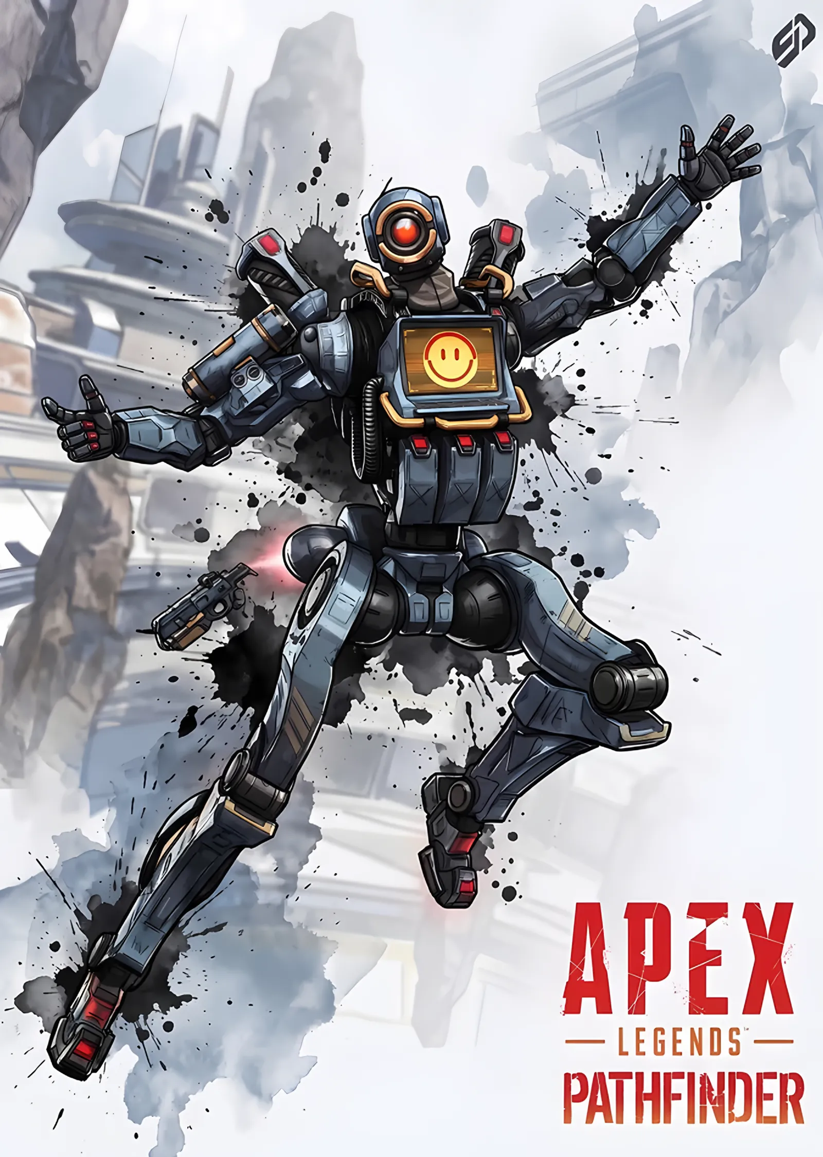 Apex Legends - Pathfinder Fırça Dokusu metal tablo
