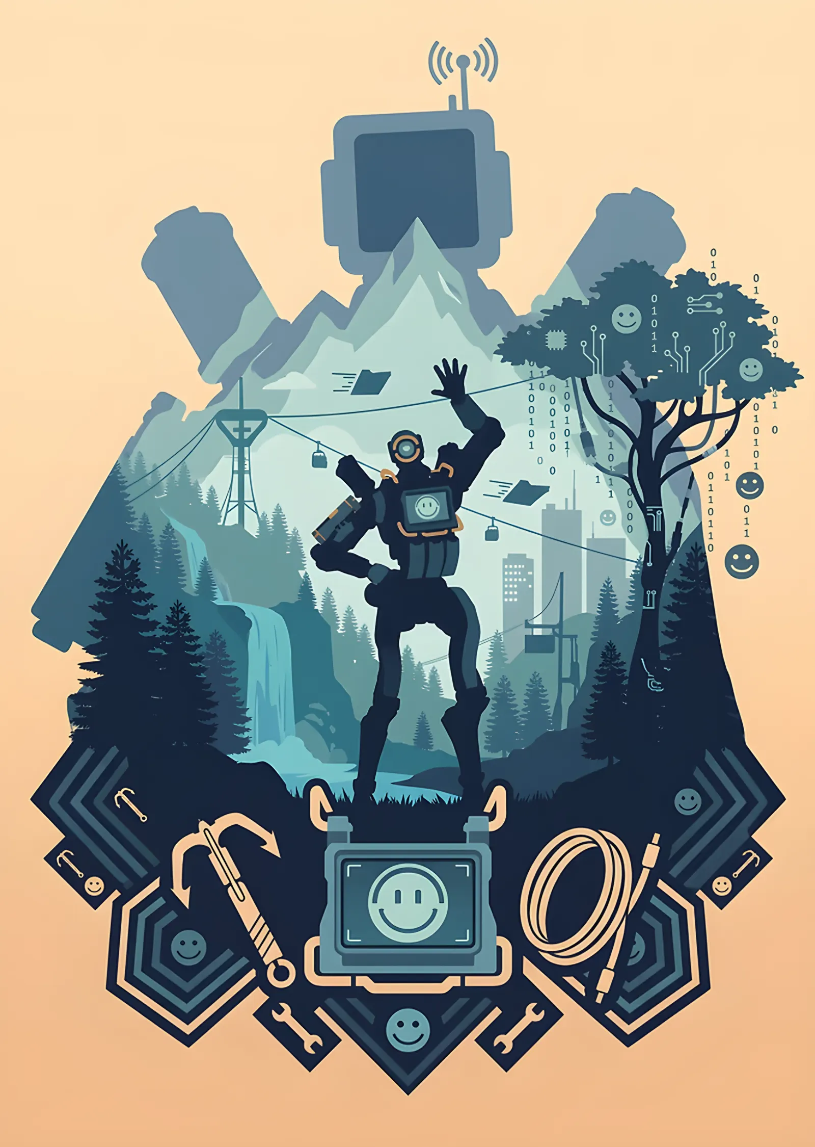 Apex Legends - Pathfinder Silüeti metal tablo