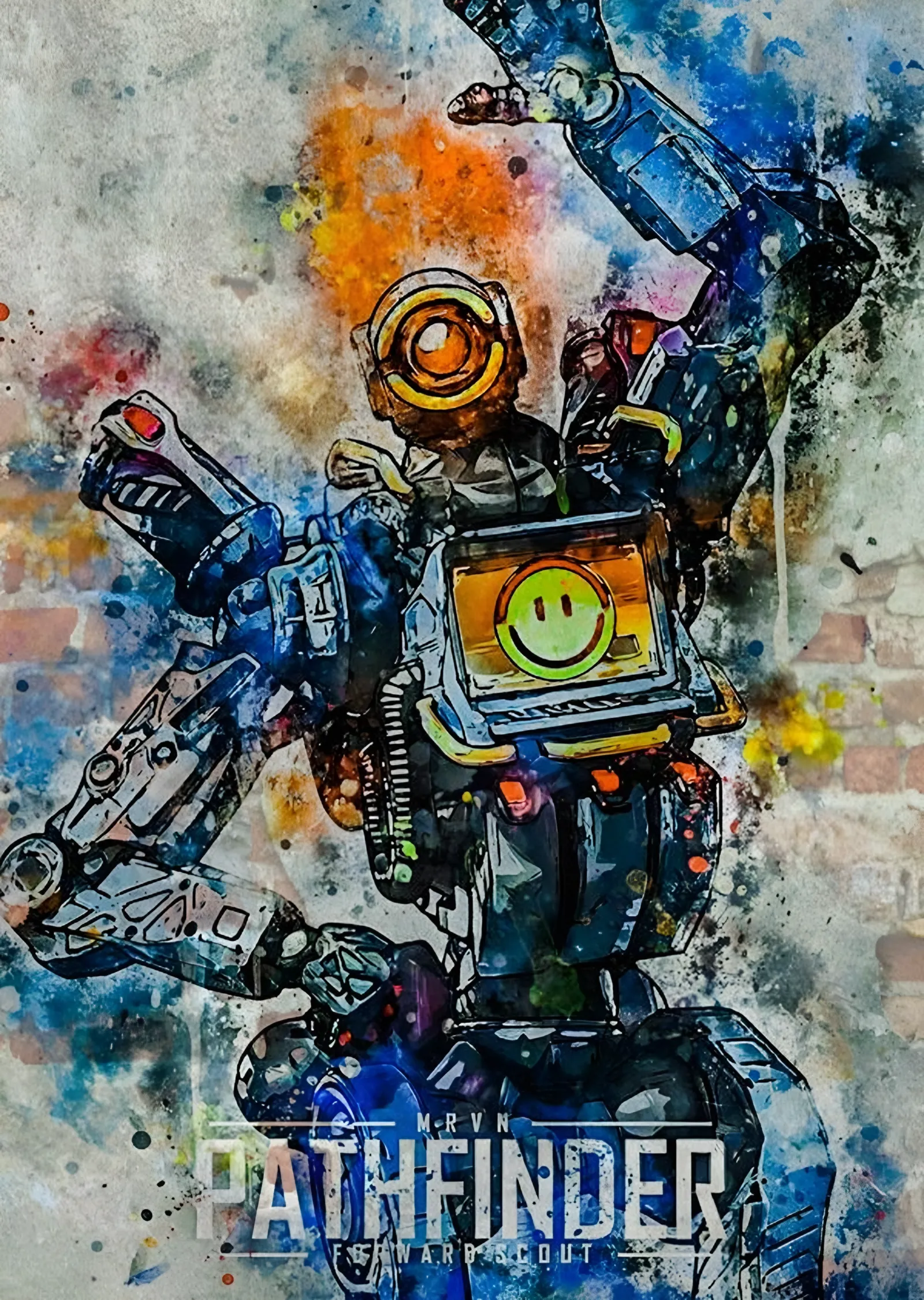 Apex Legends - Pathfinder Suluboya metal tablo