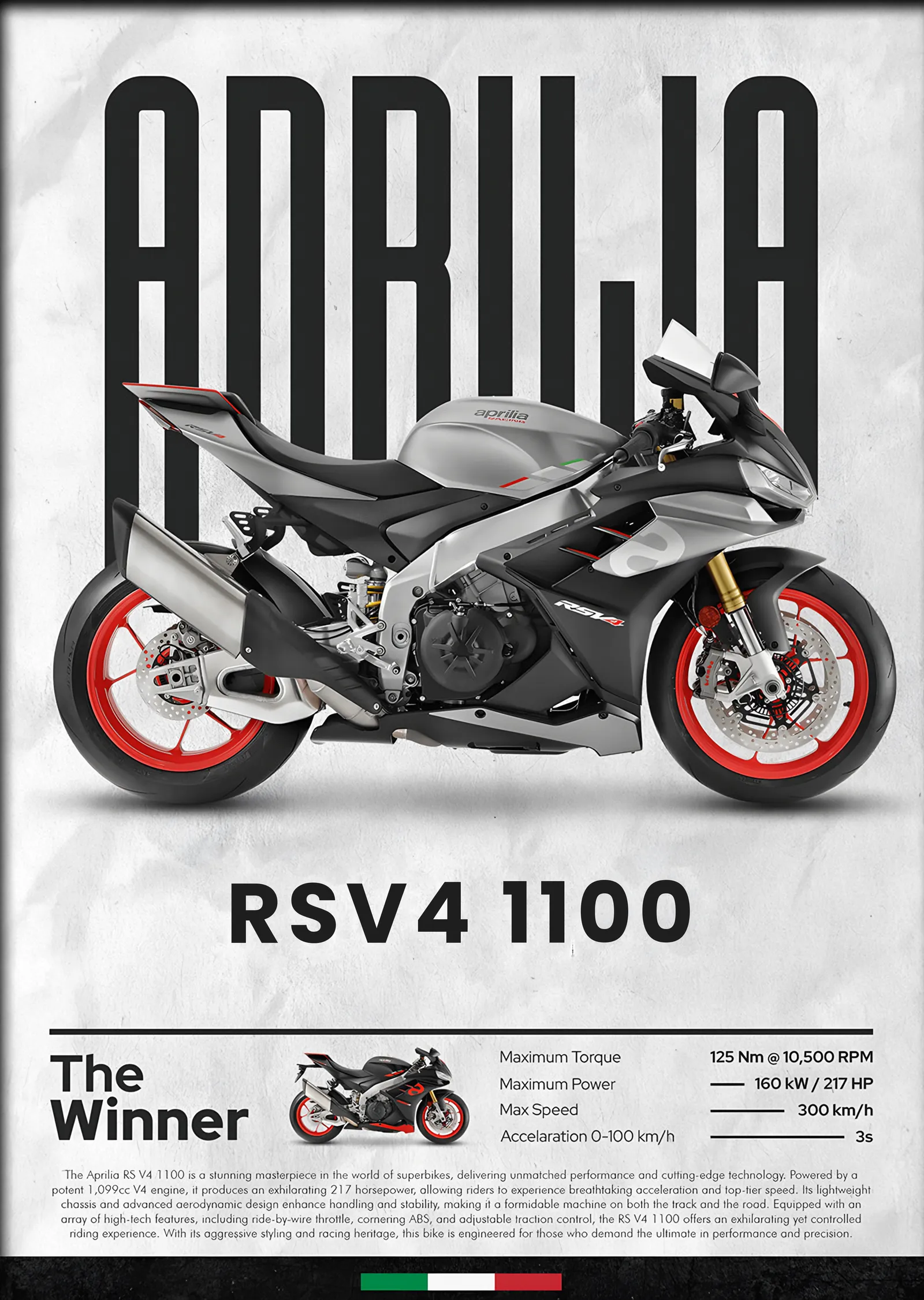 Aprilia RSV4 1100 metal tablo