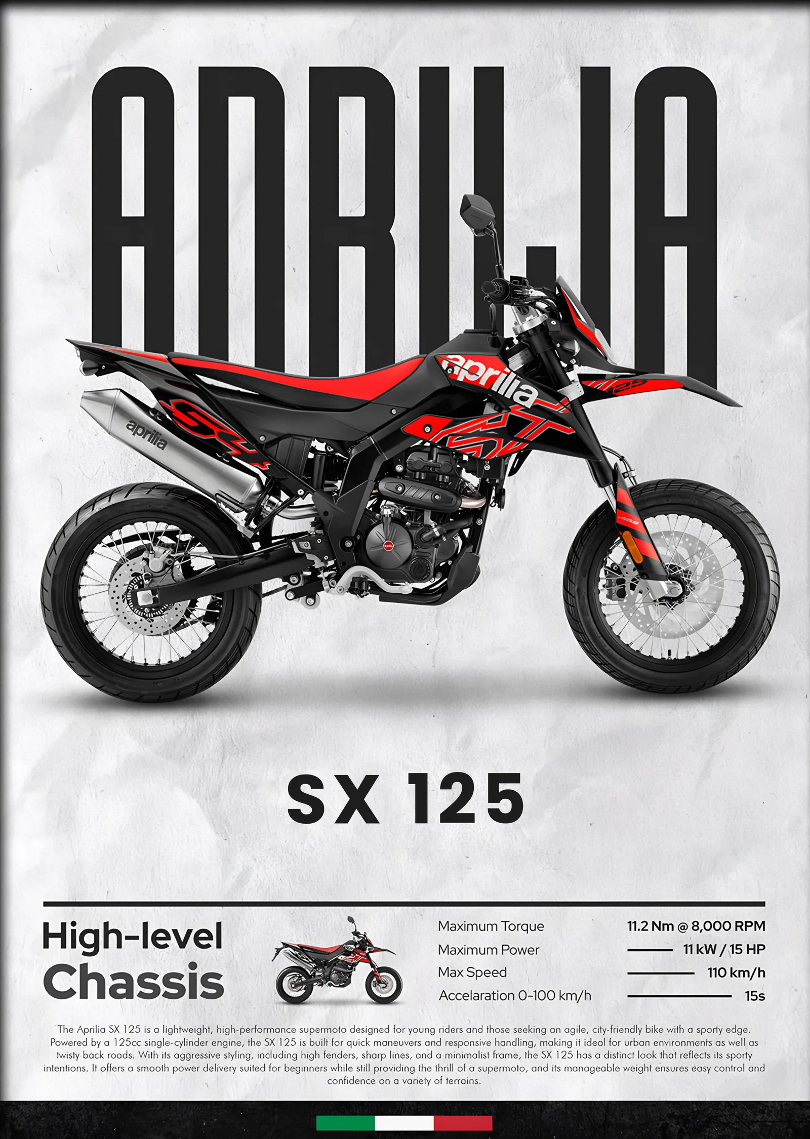 Aprilia SX 125 metal tablo