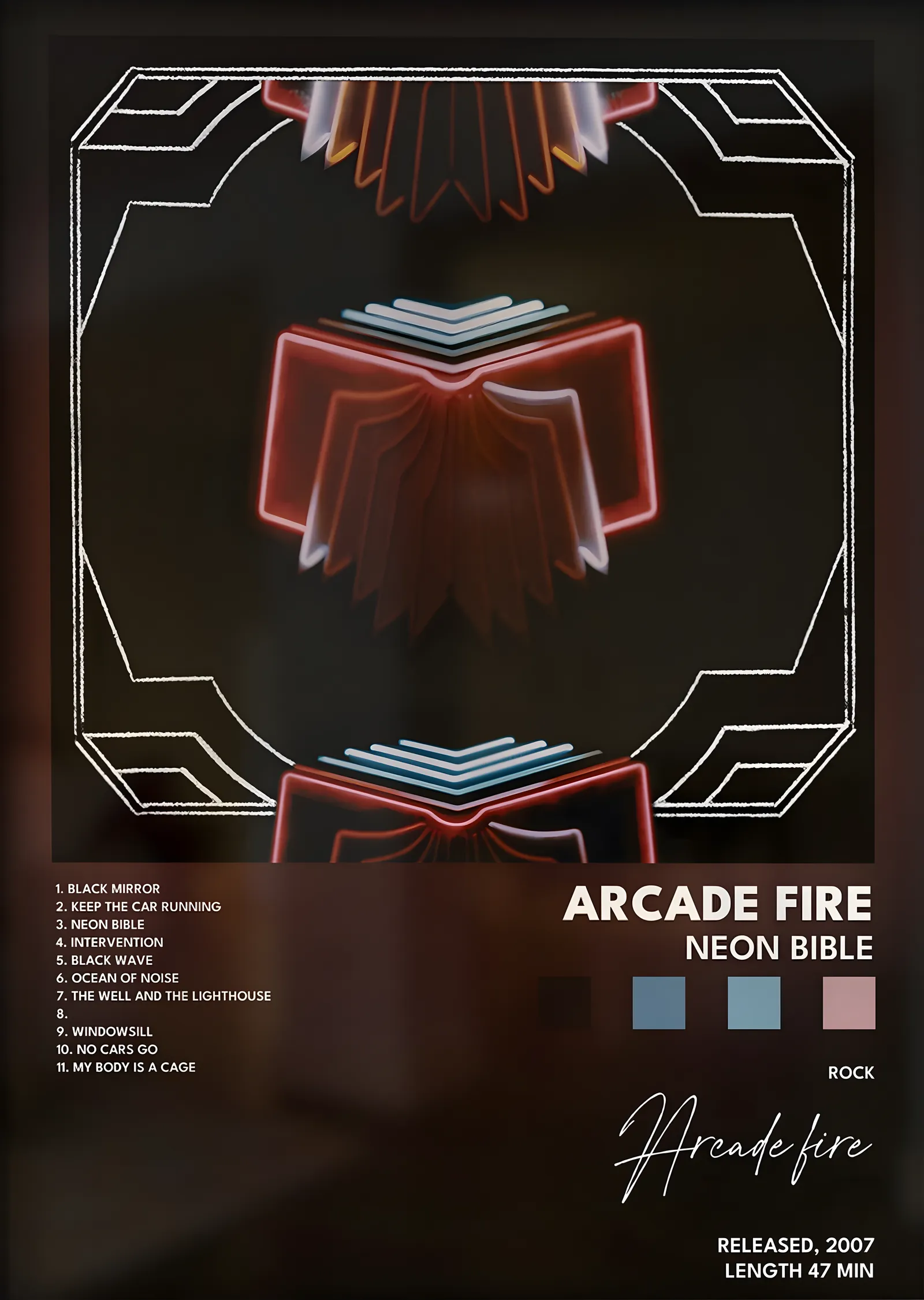 Arcade Fire: Neon Bible metal tablo