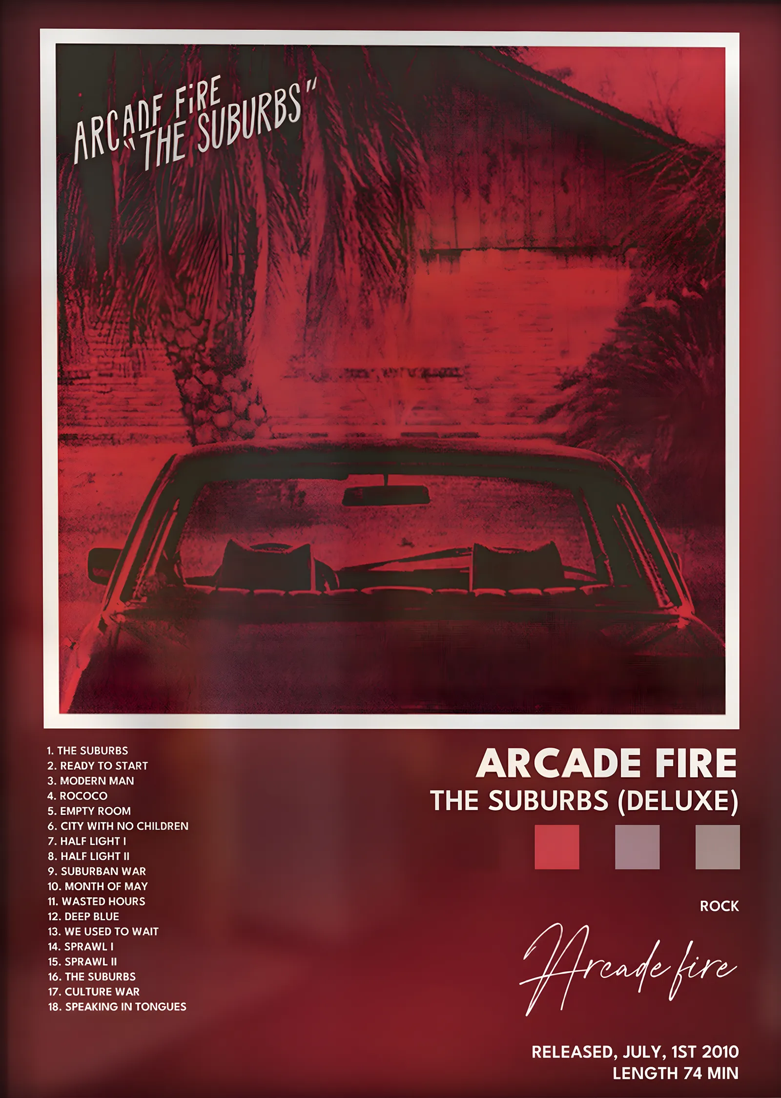 Arcade Fire: The Suburbs (Deluxe) metal tablo