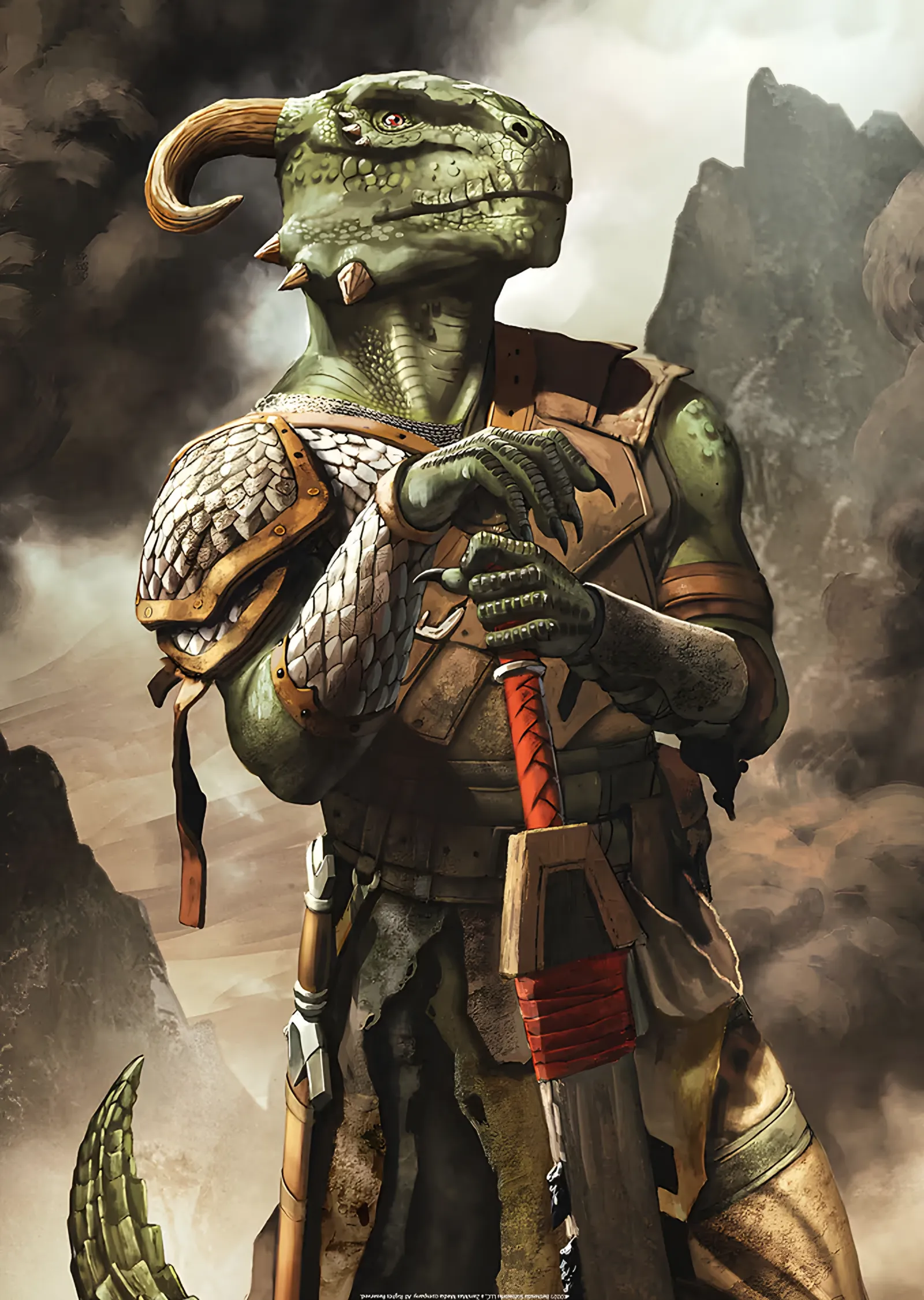 Argonian Savaşçı metal tablo