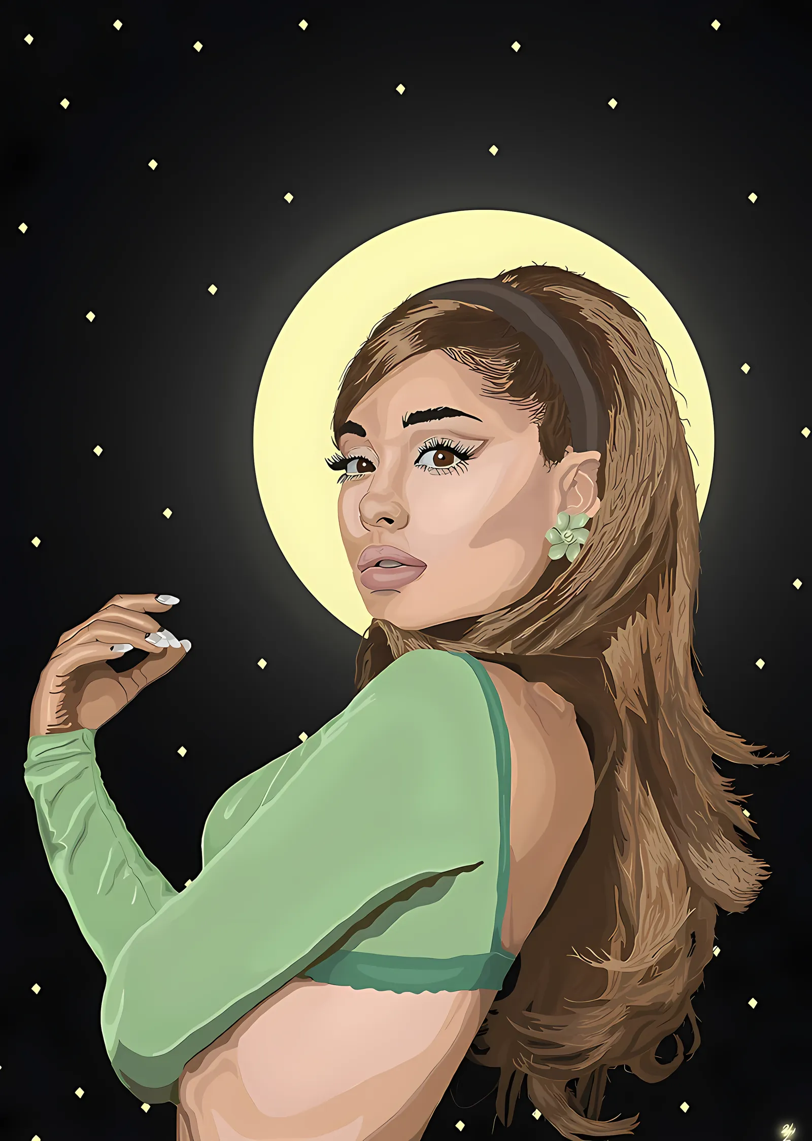 Ariana Grande: Dolunay Halesi metal tablo