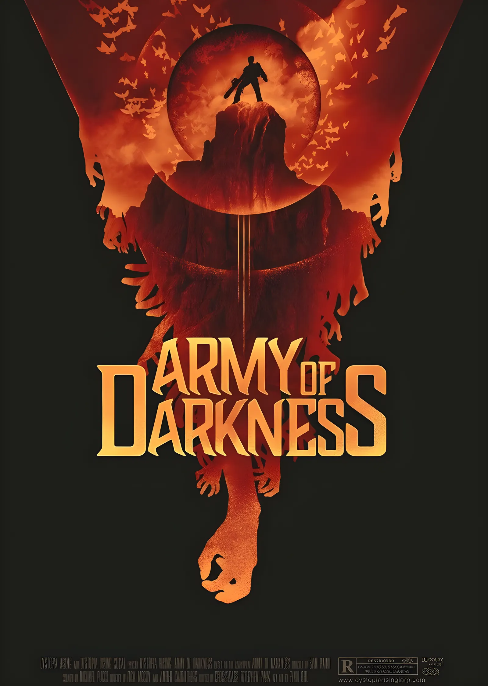 Army of Darkness - Alevli Gökyüzü metal tablo