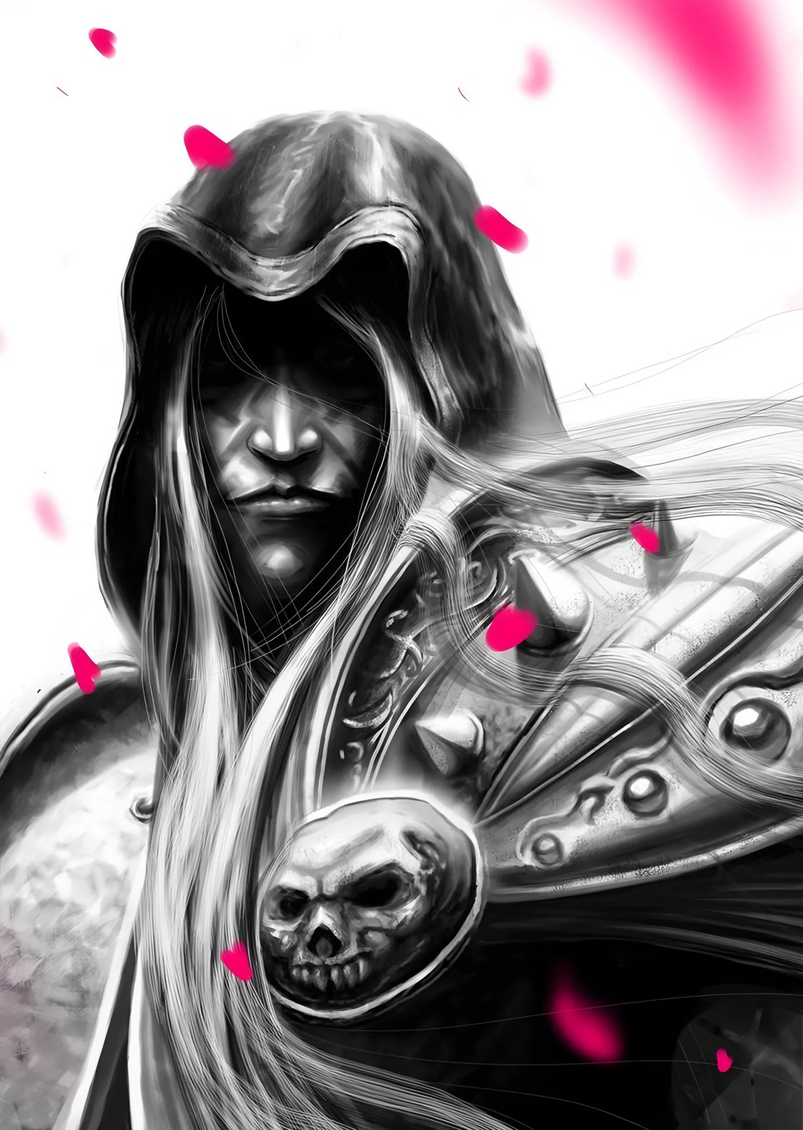 Arthas: Kiraz Çiçekli Portre - World of Warcraft metal tablo