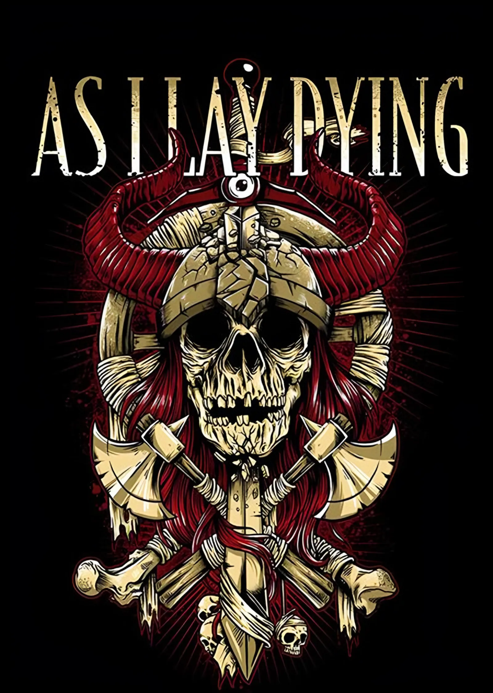 As I Lay Dying: Miğferli Viking Kafatası metal tablo