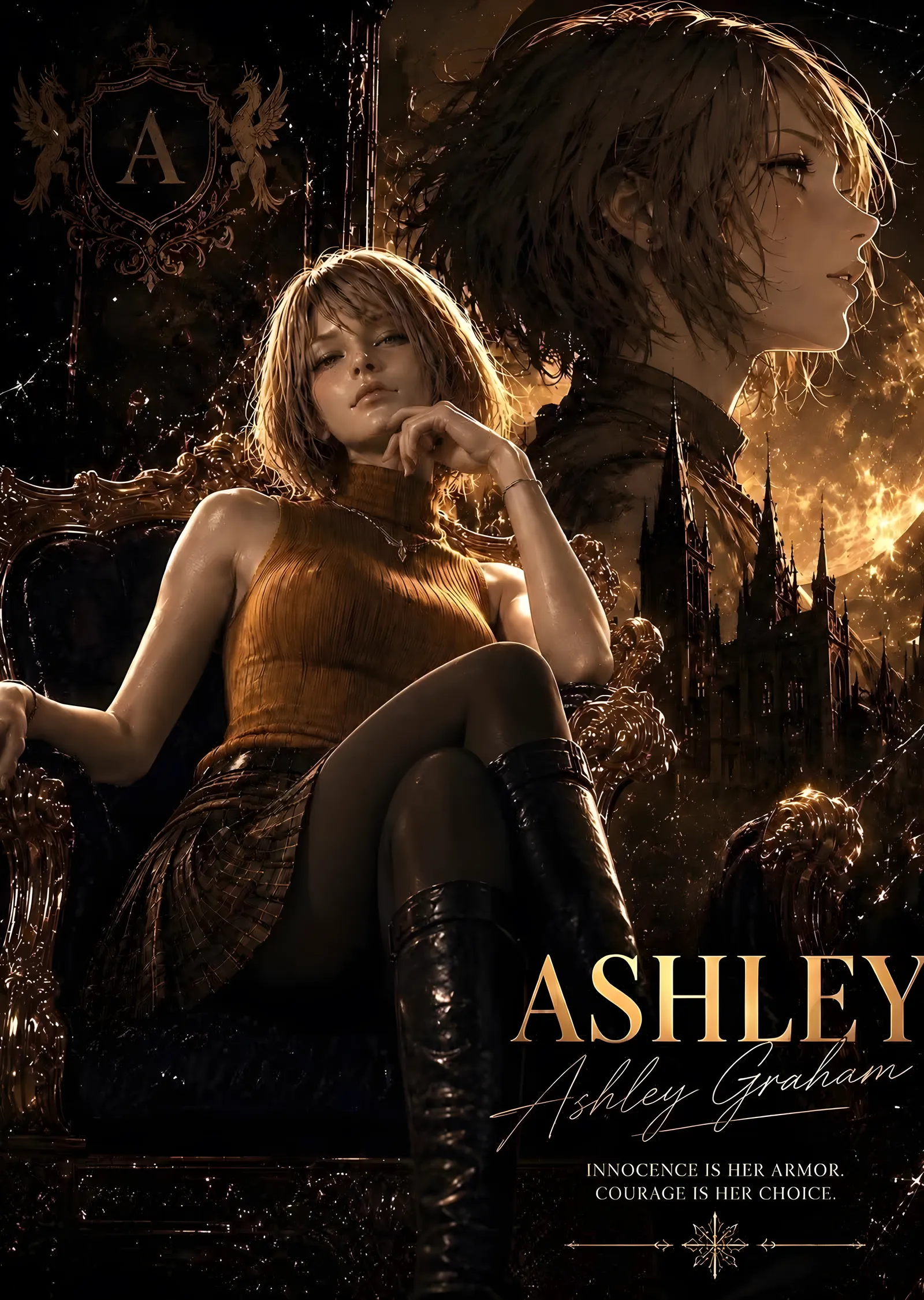 Ashley Graham - Resident Evil 4 metal tablo