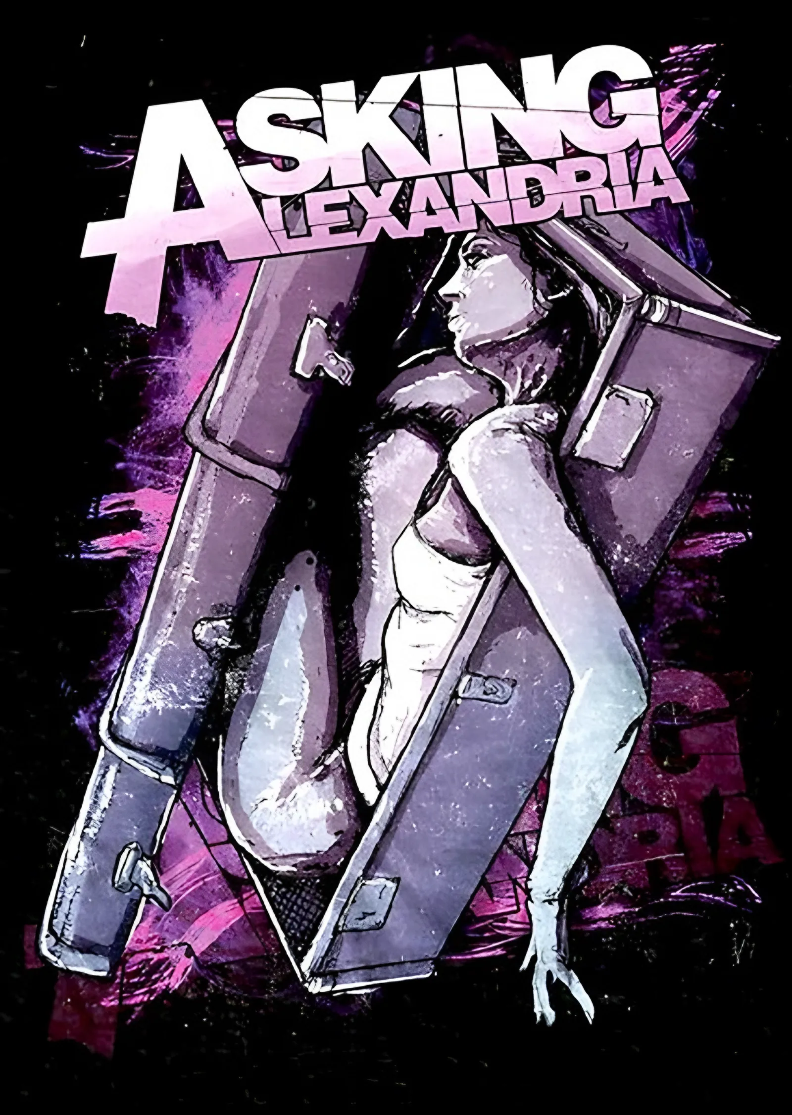 Asking Alexandria - Mor Tonlar metal tablo