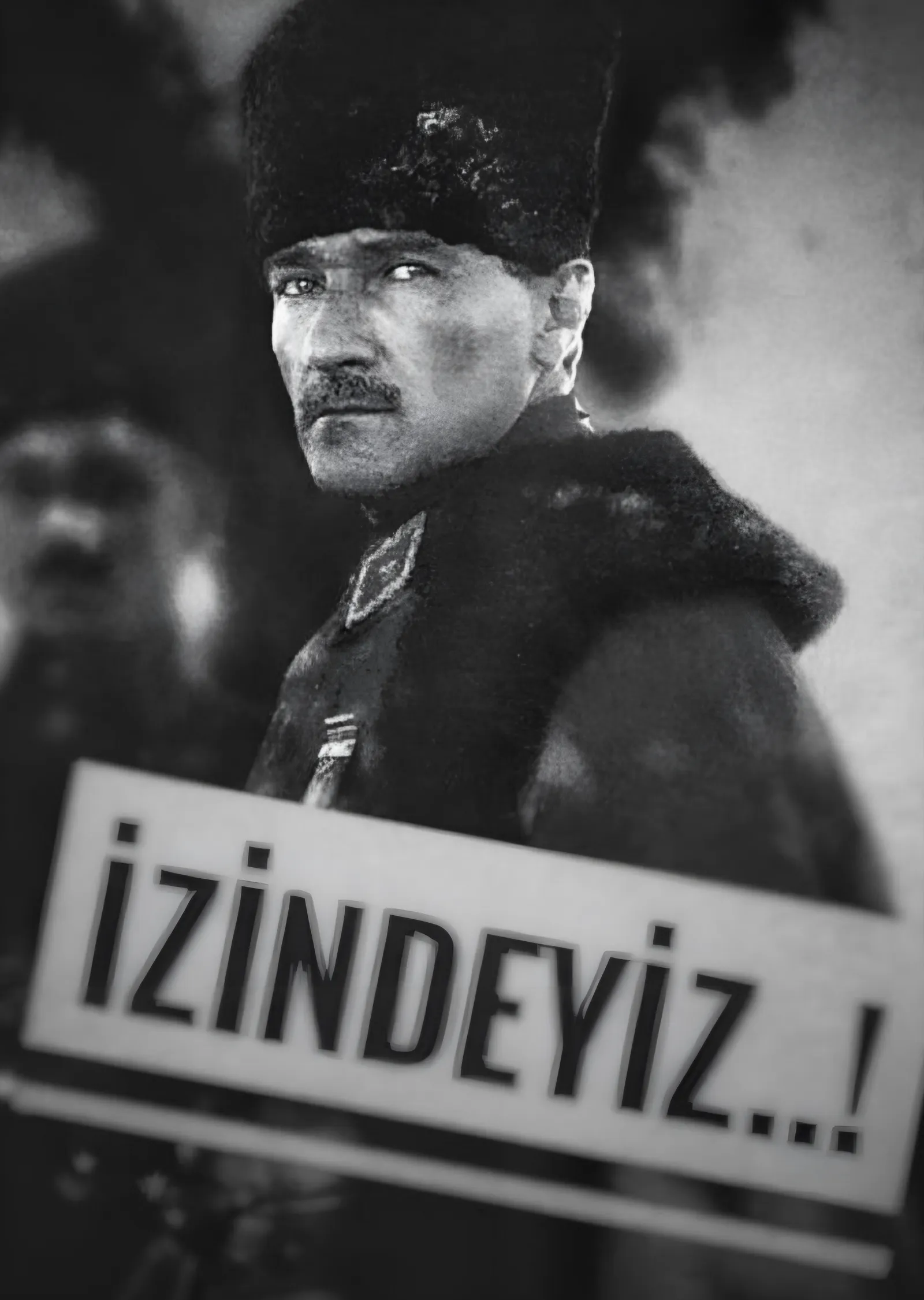 Atatürk - İzindeyiz metal tablo