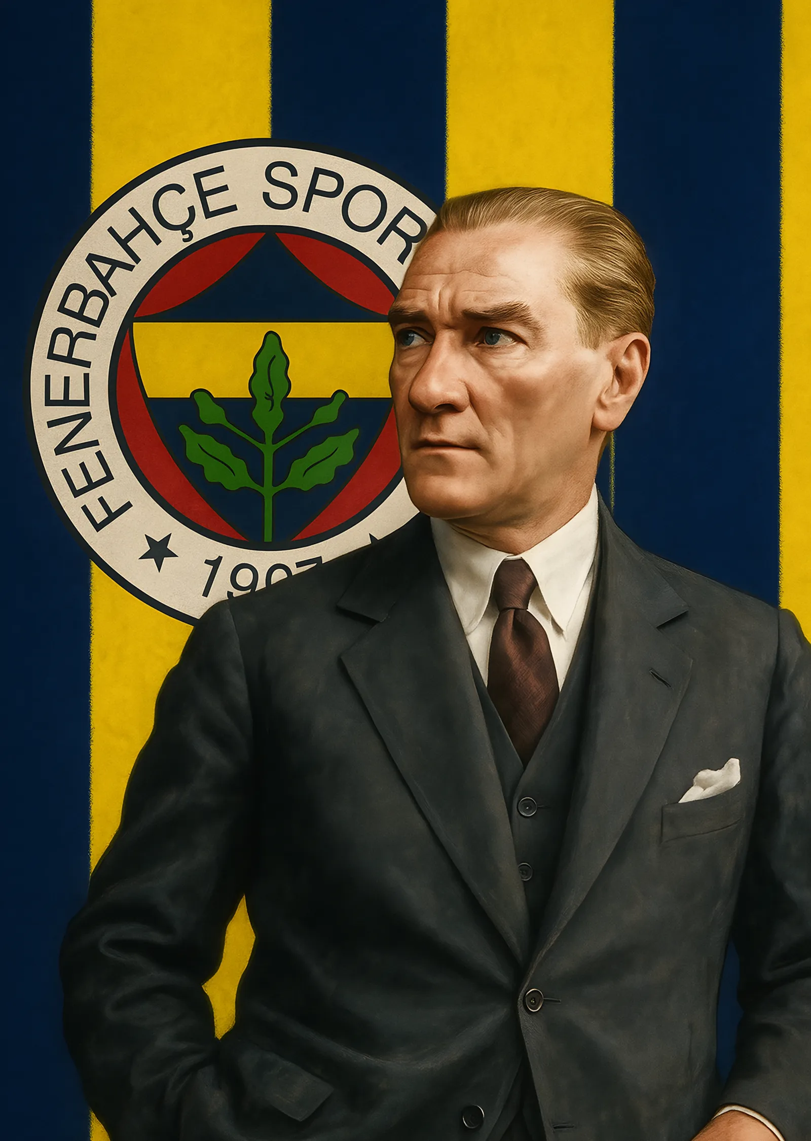 Atatürk ve Fenerbahçe Arması metal tablo